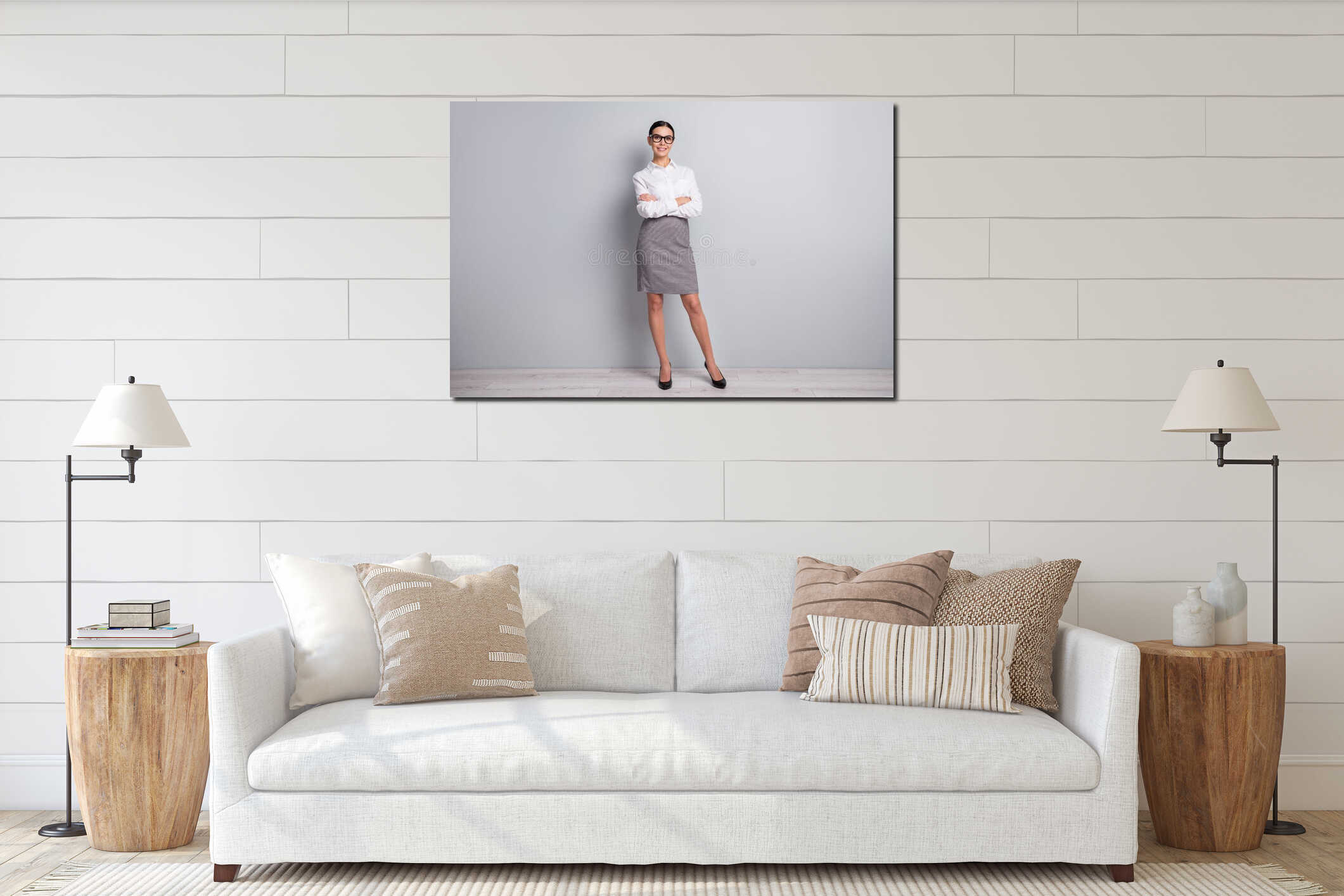 Canvas hanging interior mockup