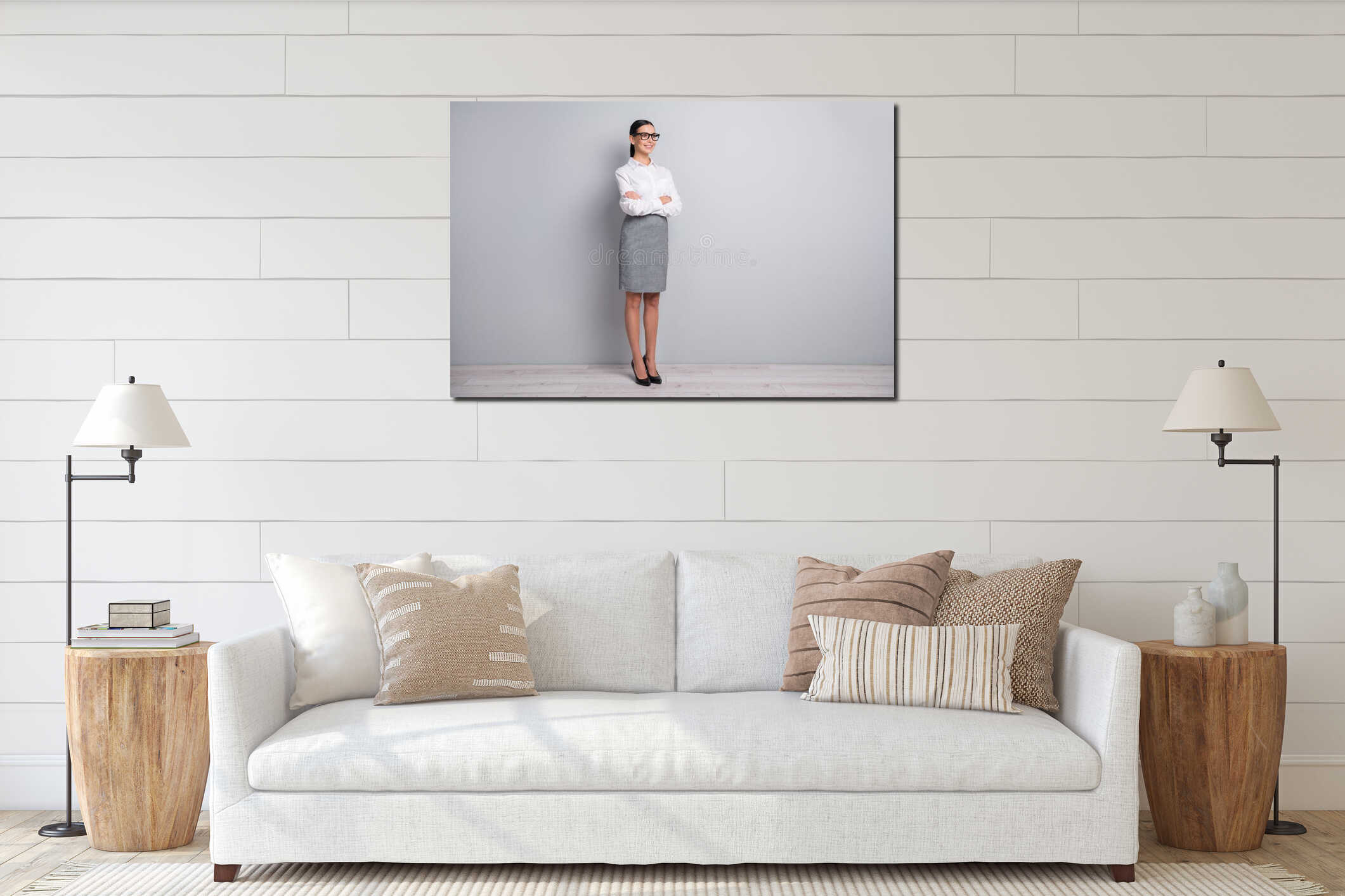 Canvas hanging interior mockup