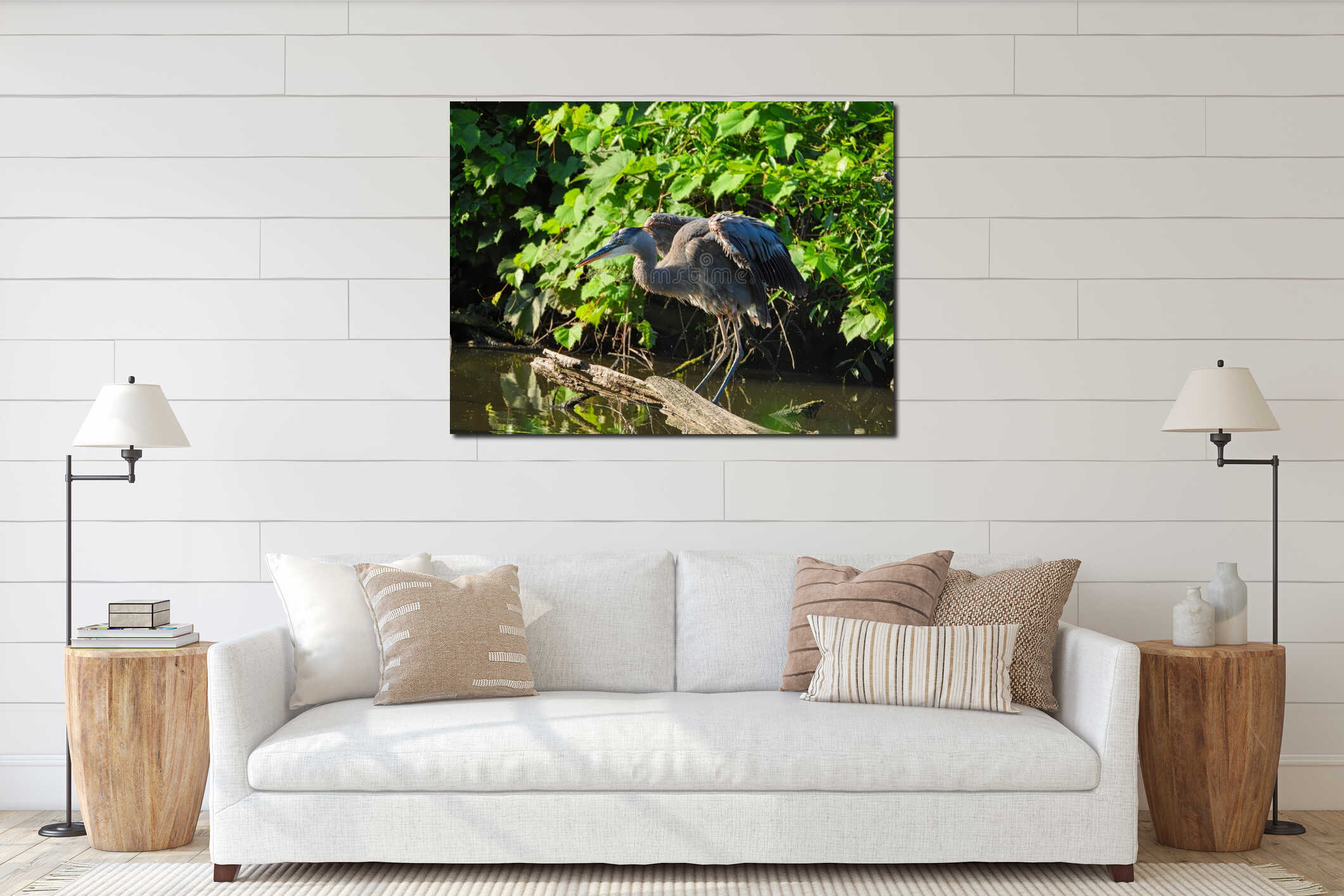 Canvas hanging interior mockup