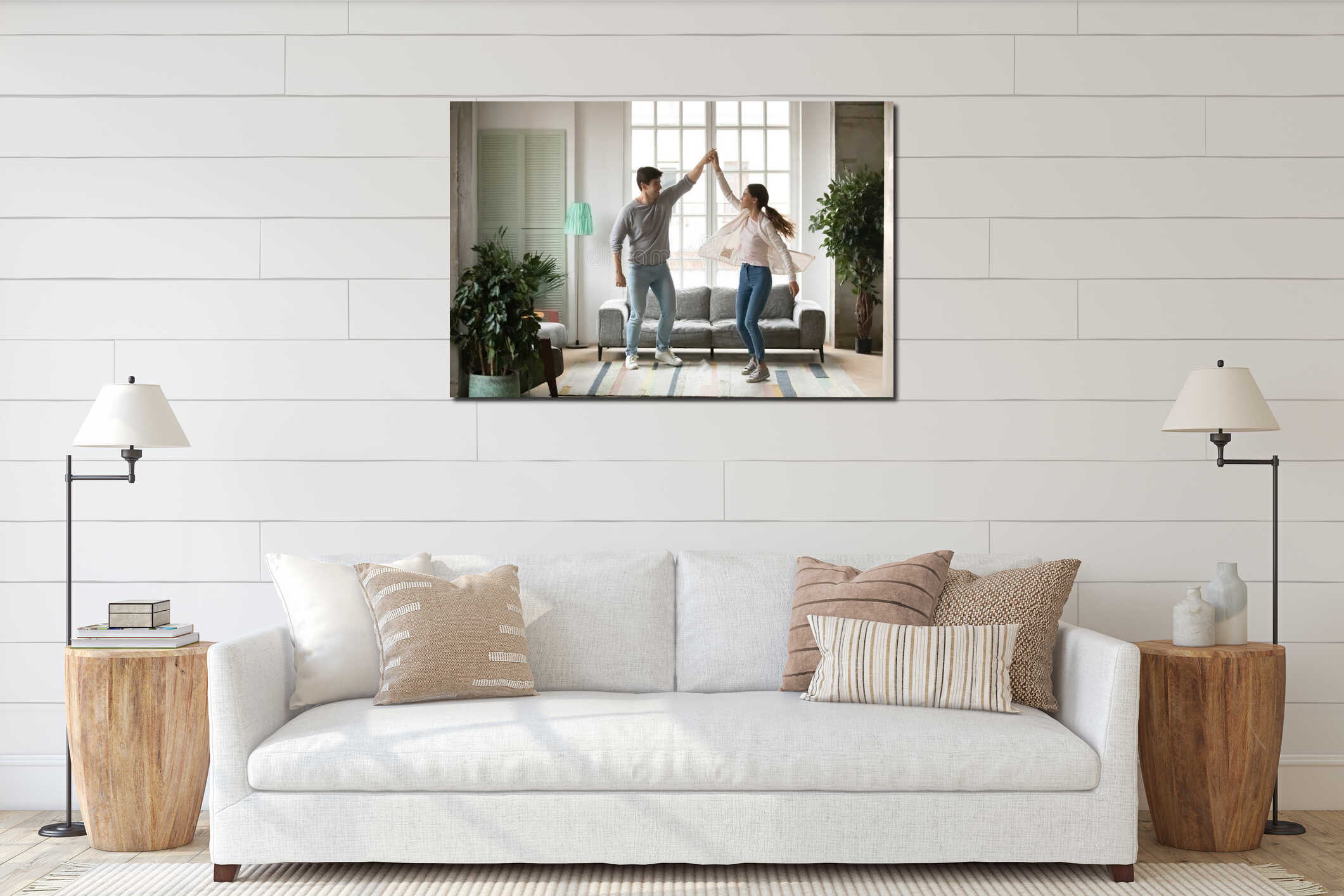 Canvas hanging interior mockup
