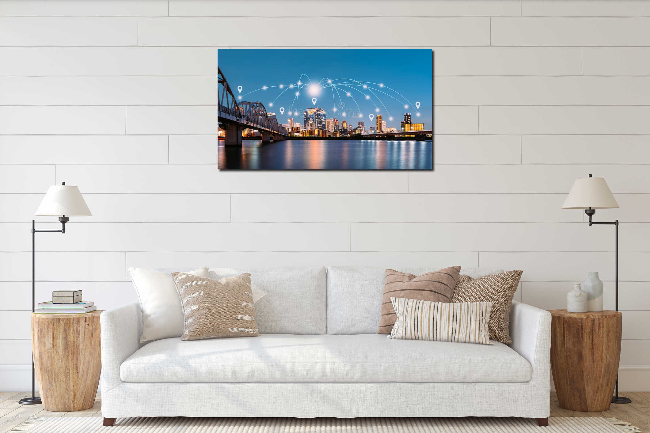 Canvas hanging interior mockup