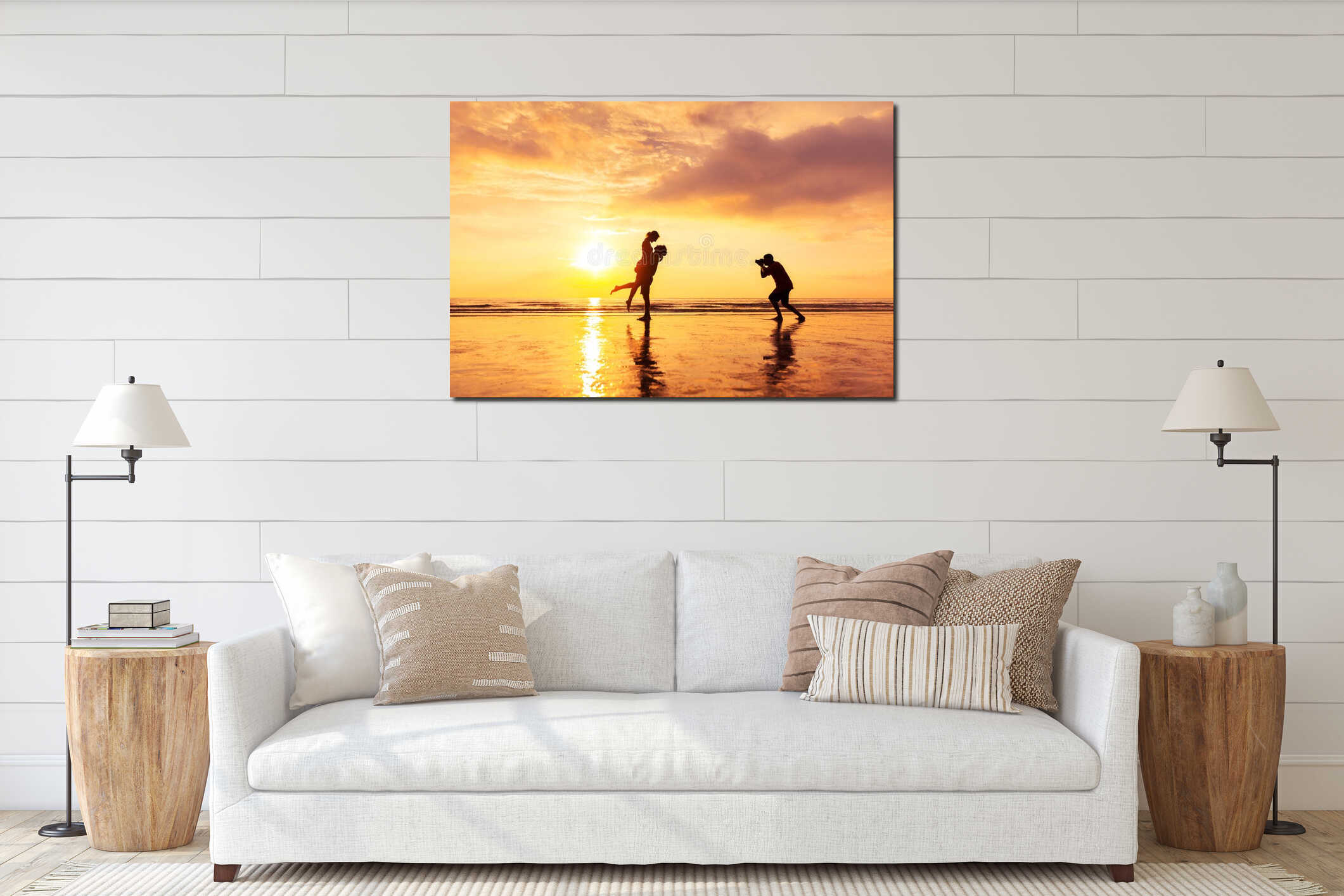 Canvas hanging interior mockup