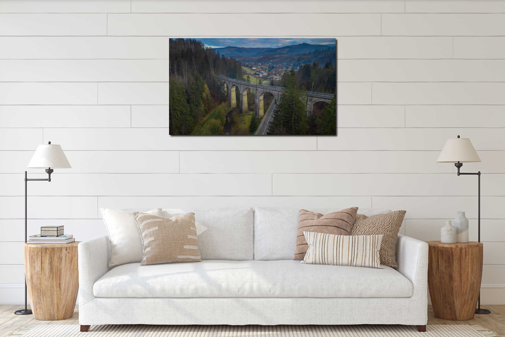 Canvas hanging interior mockup
