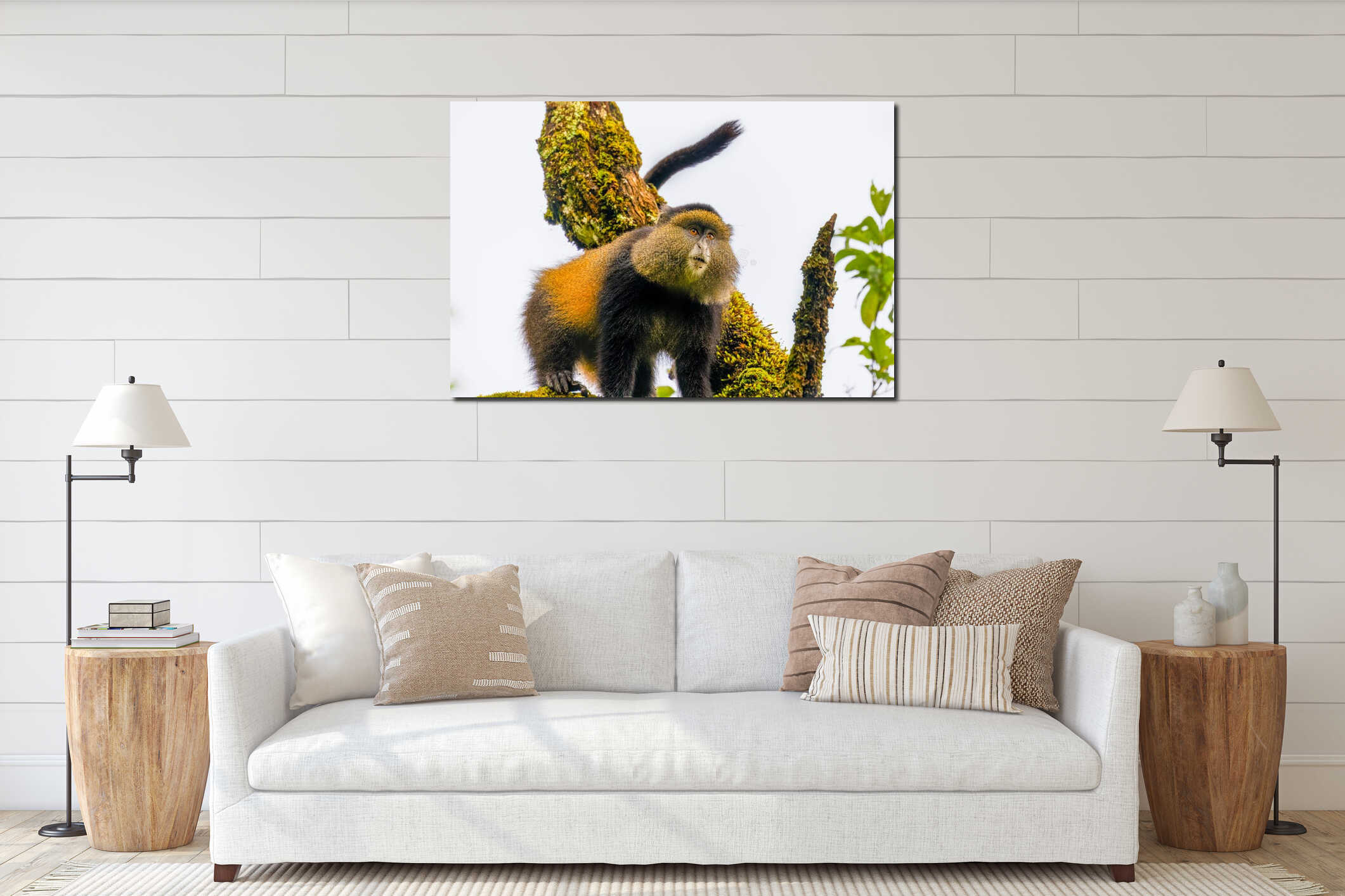 Canvas hanging interior mockup