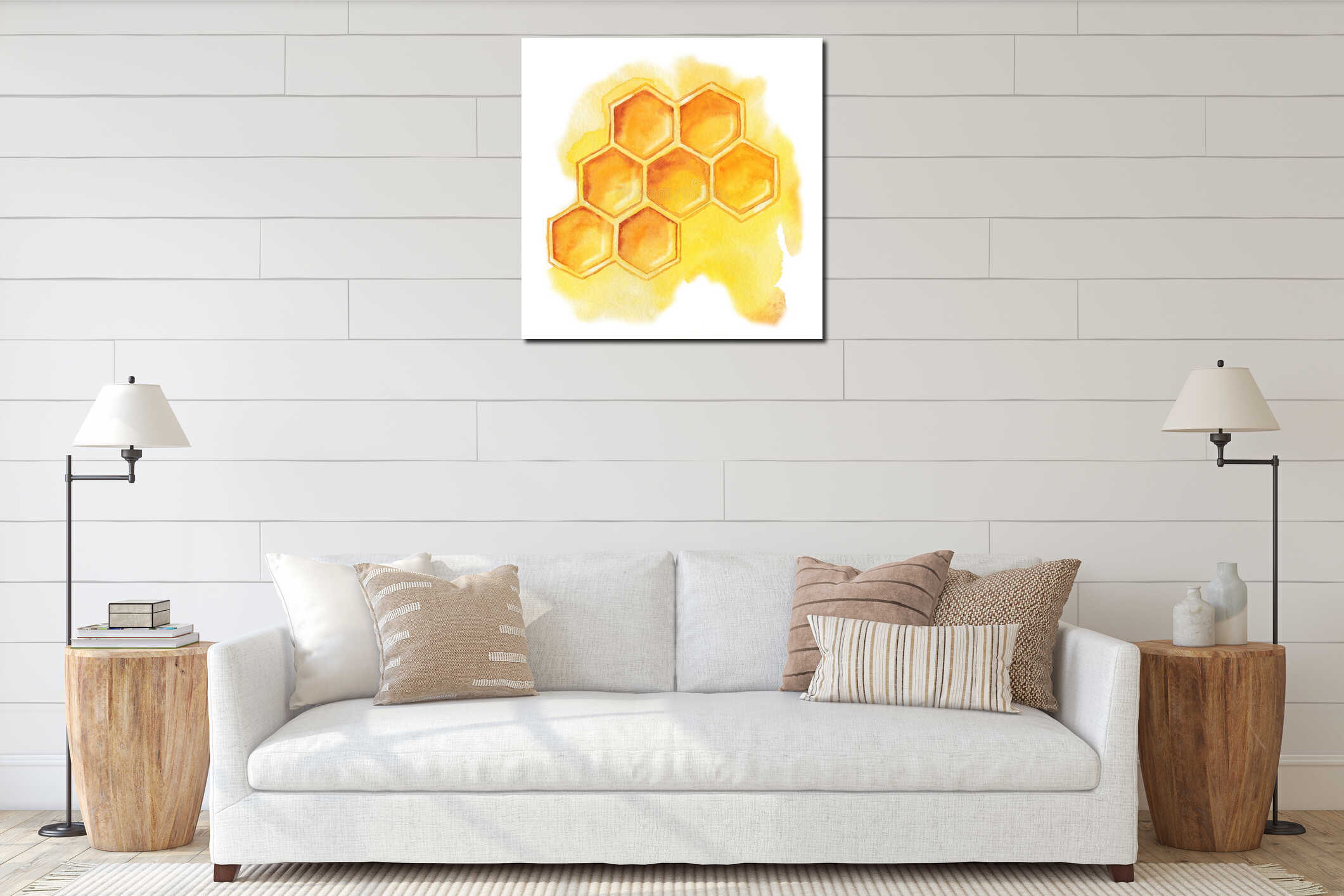 Canvas hanging interior mockup