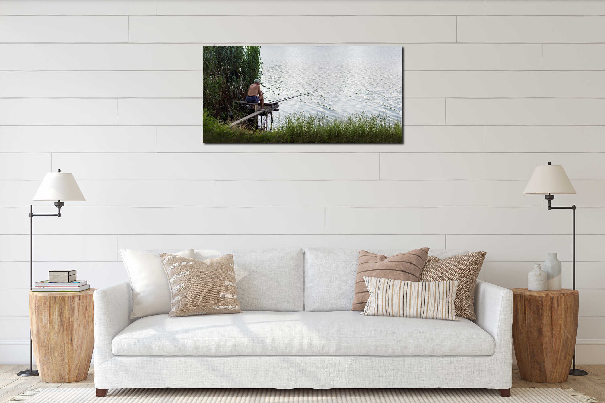 Canvas hanging interior mockup