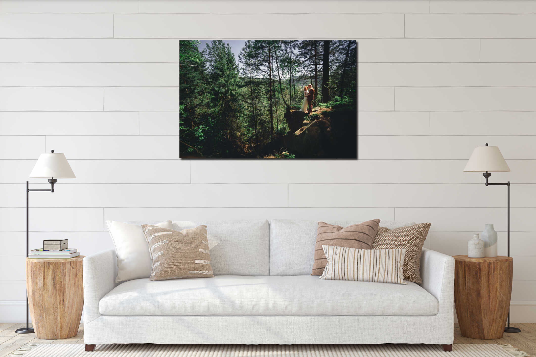 Canvas hanging interior mockup