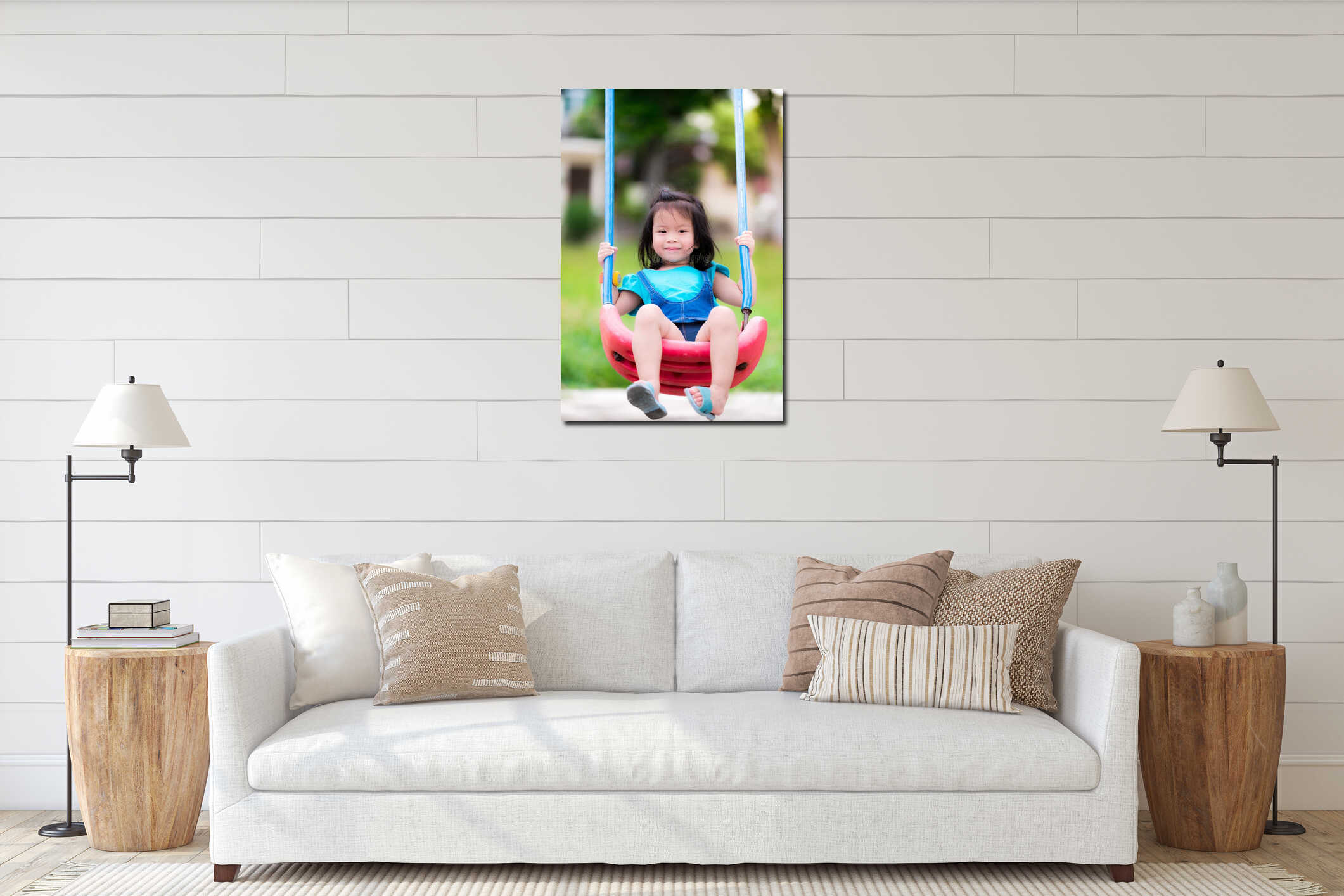 Canvas hanging interior mockup