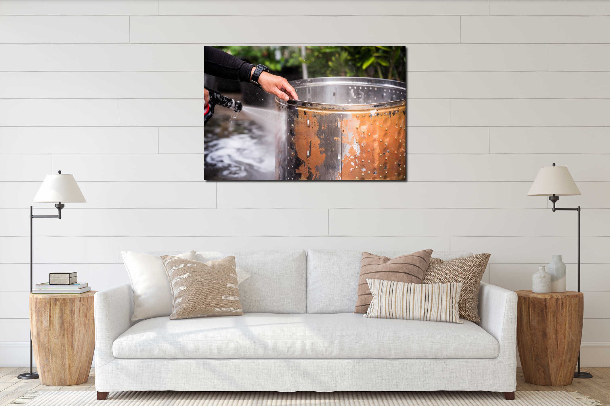 Canvas hanging interior mockup