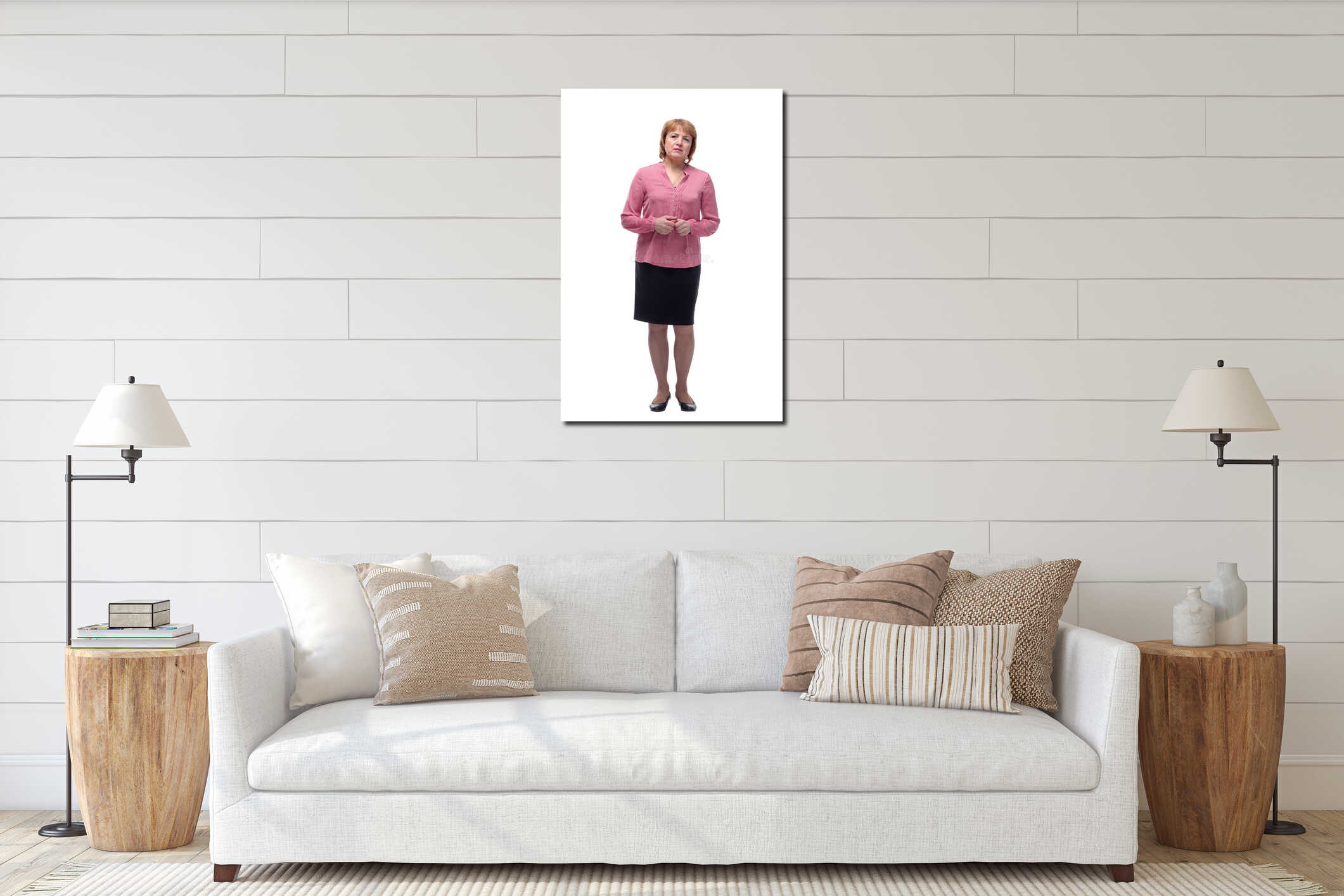 Canvas hanging interior mockup