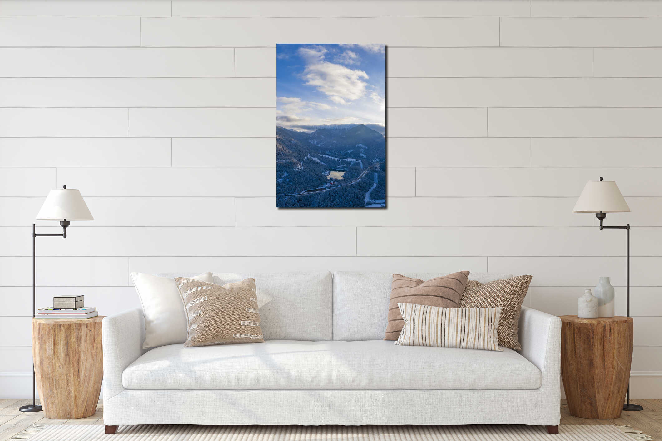 Canvas hanging interior mockup