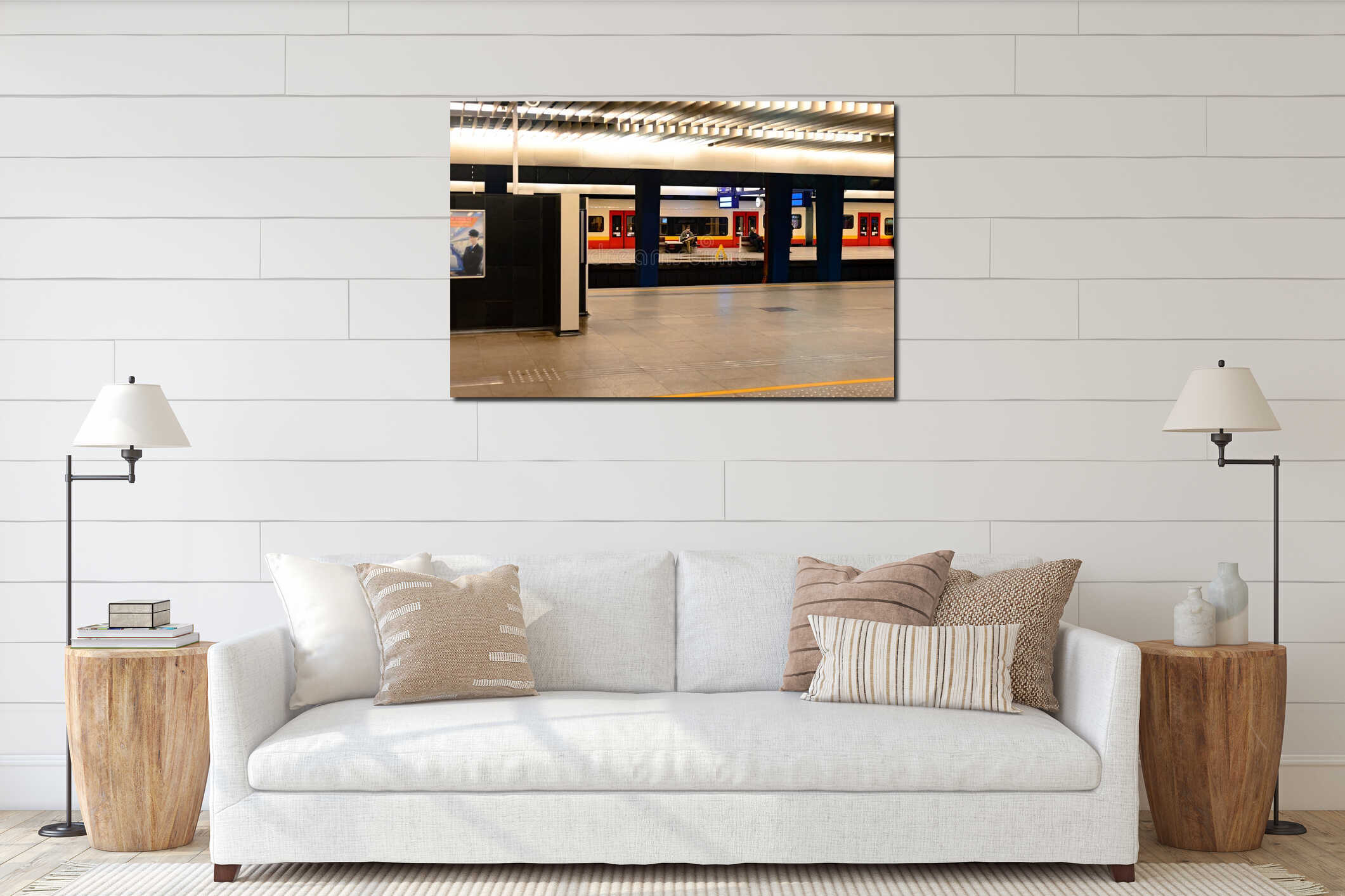 Canvas hanging interior mockup