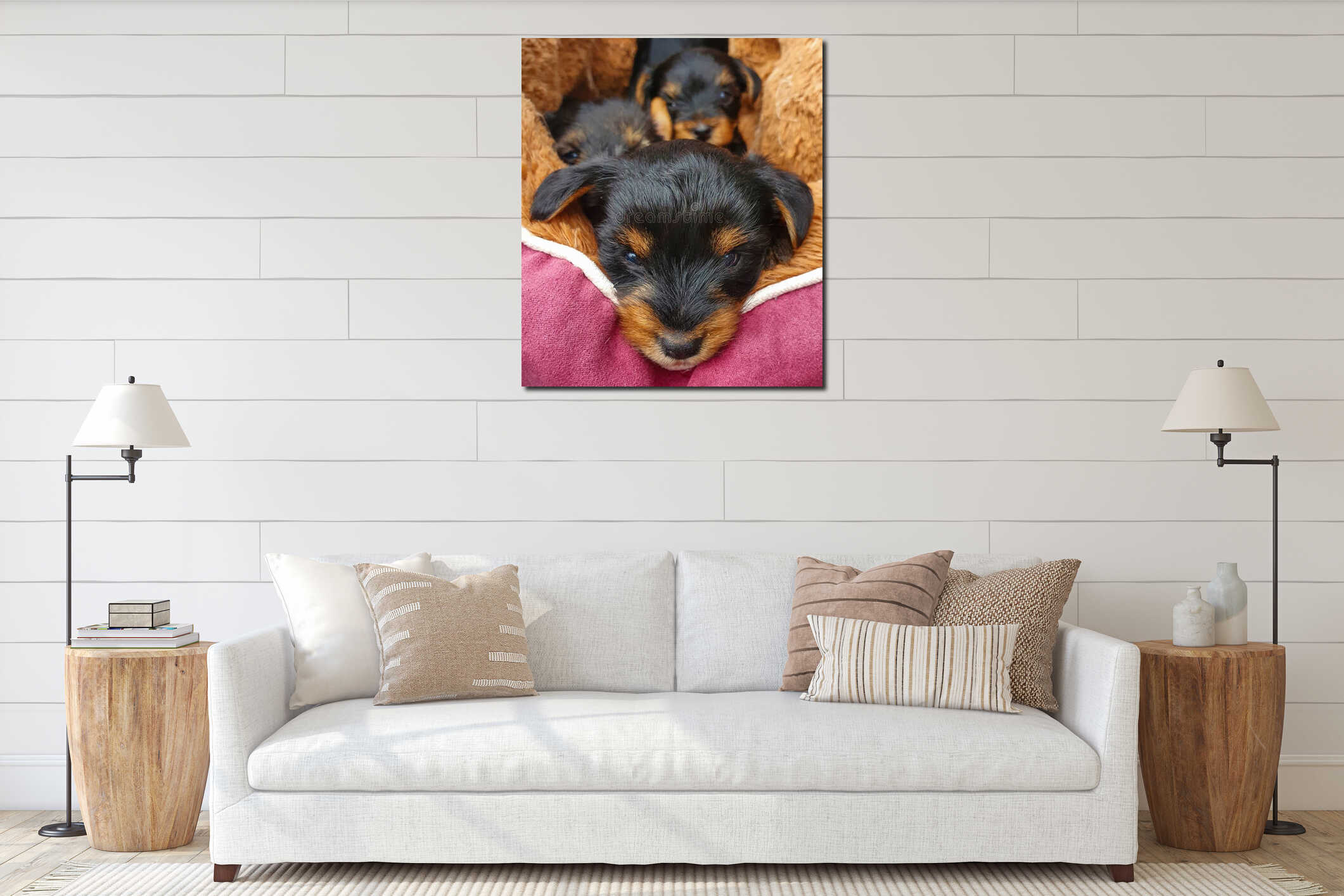 Canvas hanging interior mockup