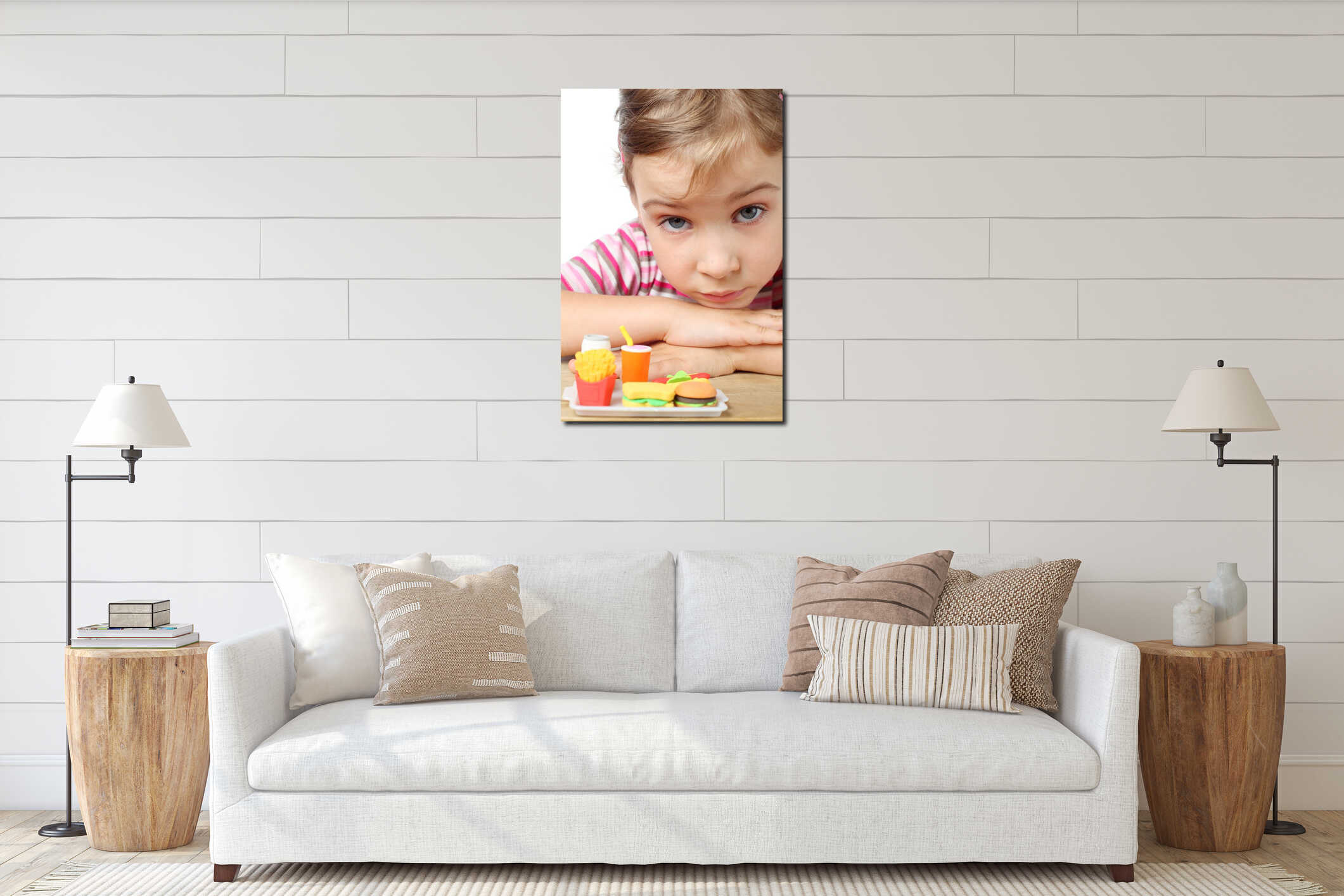 Canvas hanging interior mockup