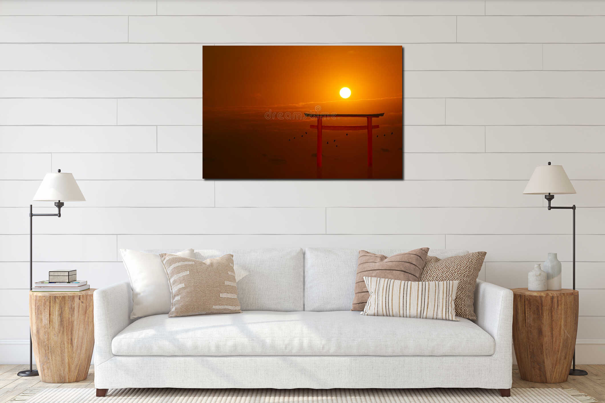 Canvas hanging interior mockup