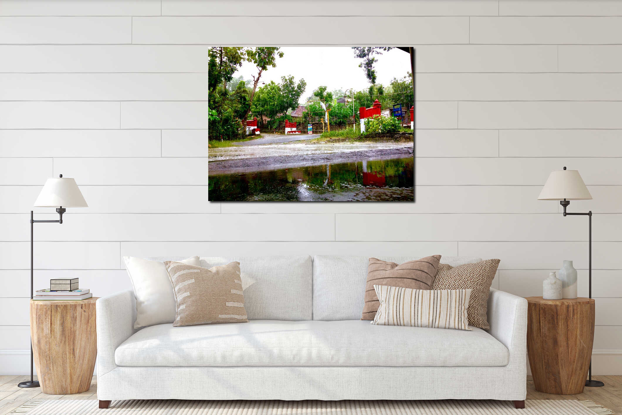 Canvas hanging interior mockup