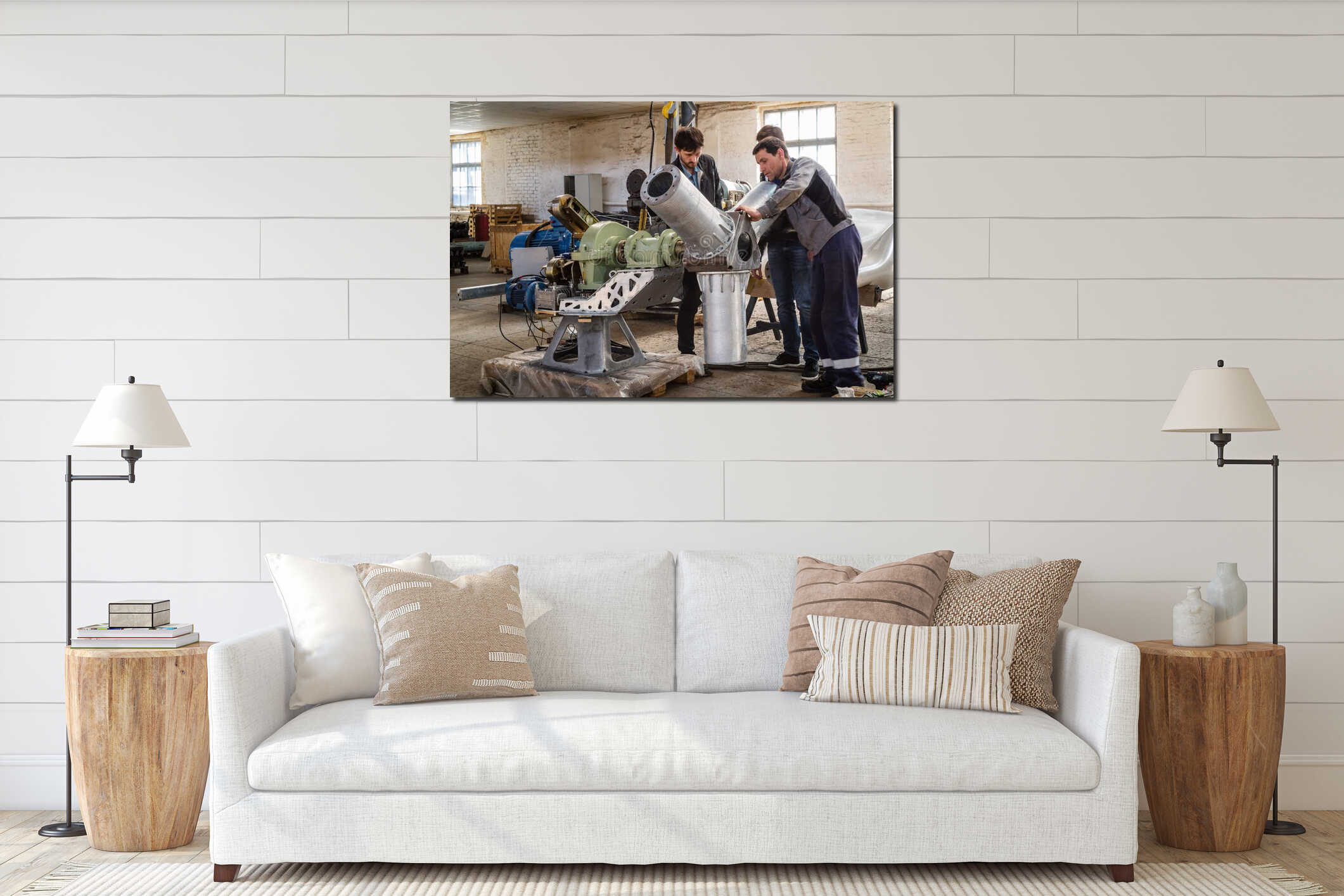 Canvas hanging interior mockup