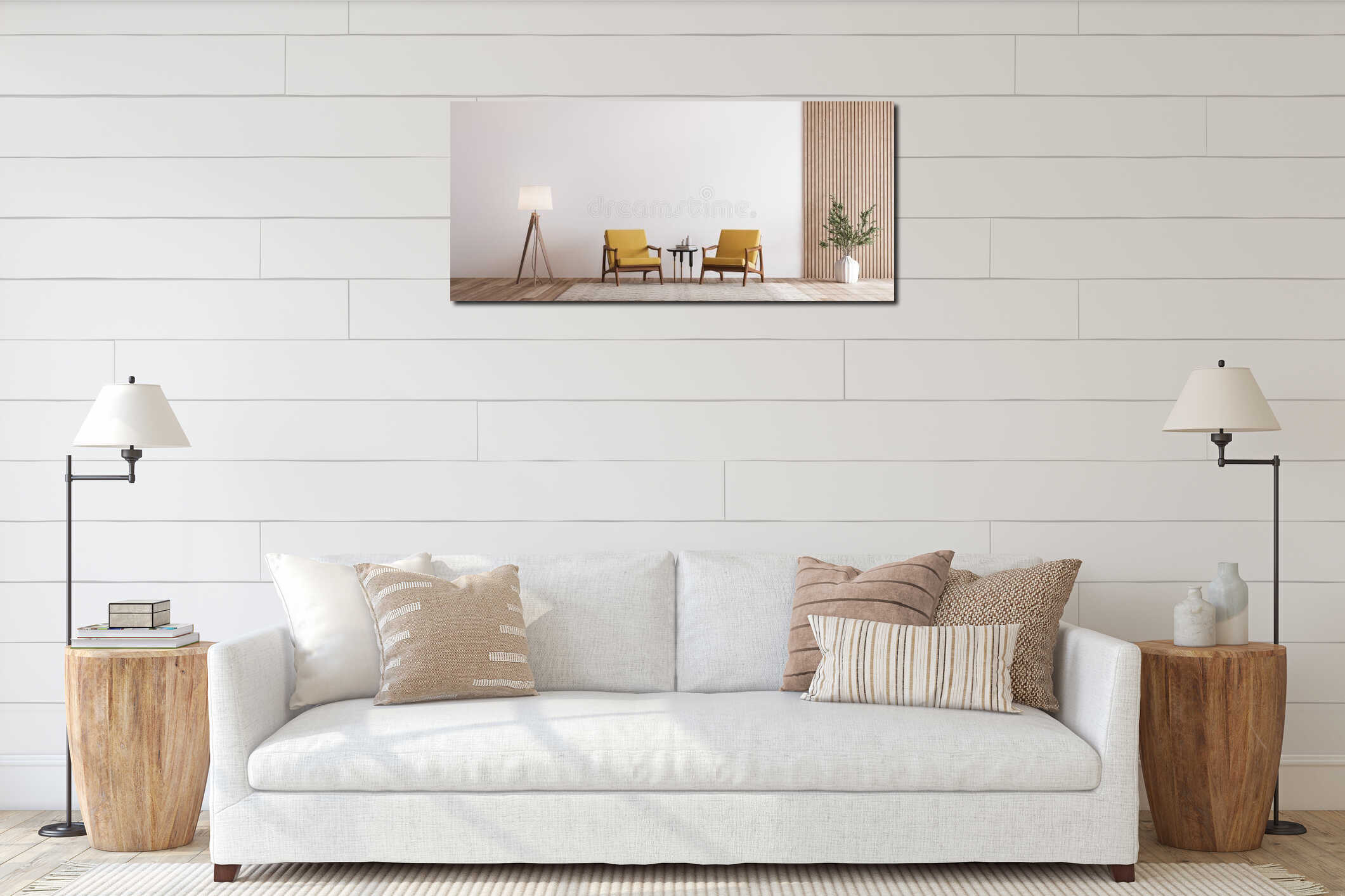 Canvas hanging interior mockup