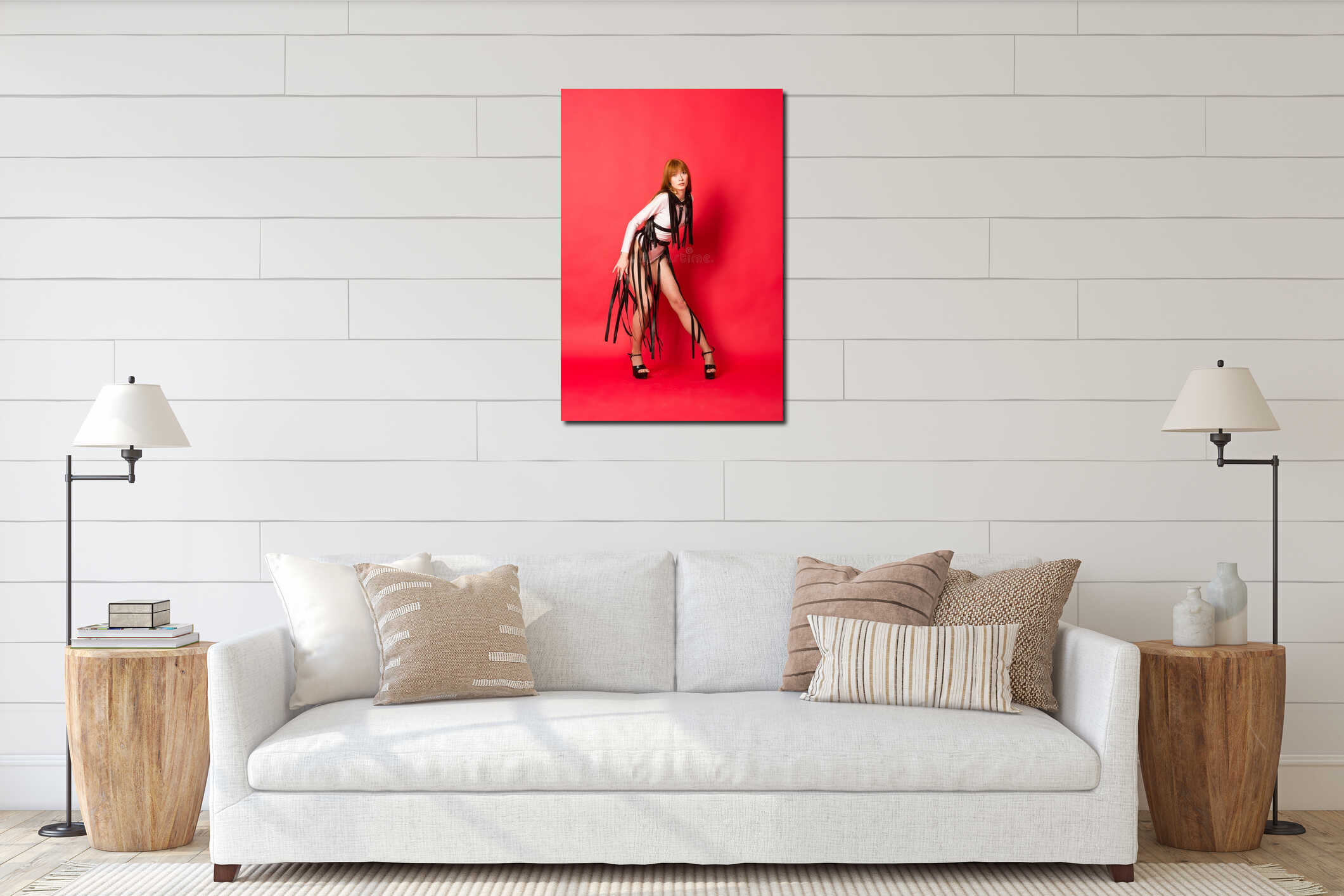 Canvas hanging interior mockup