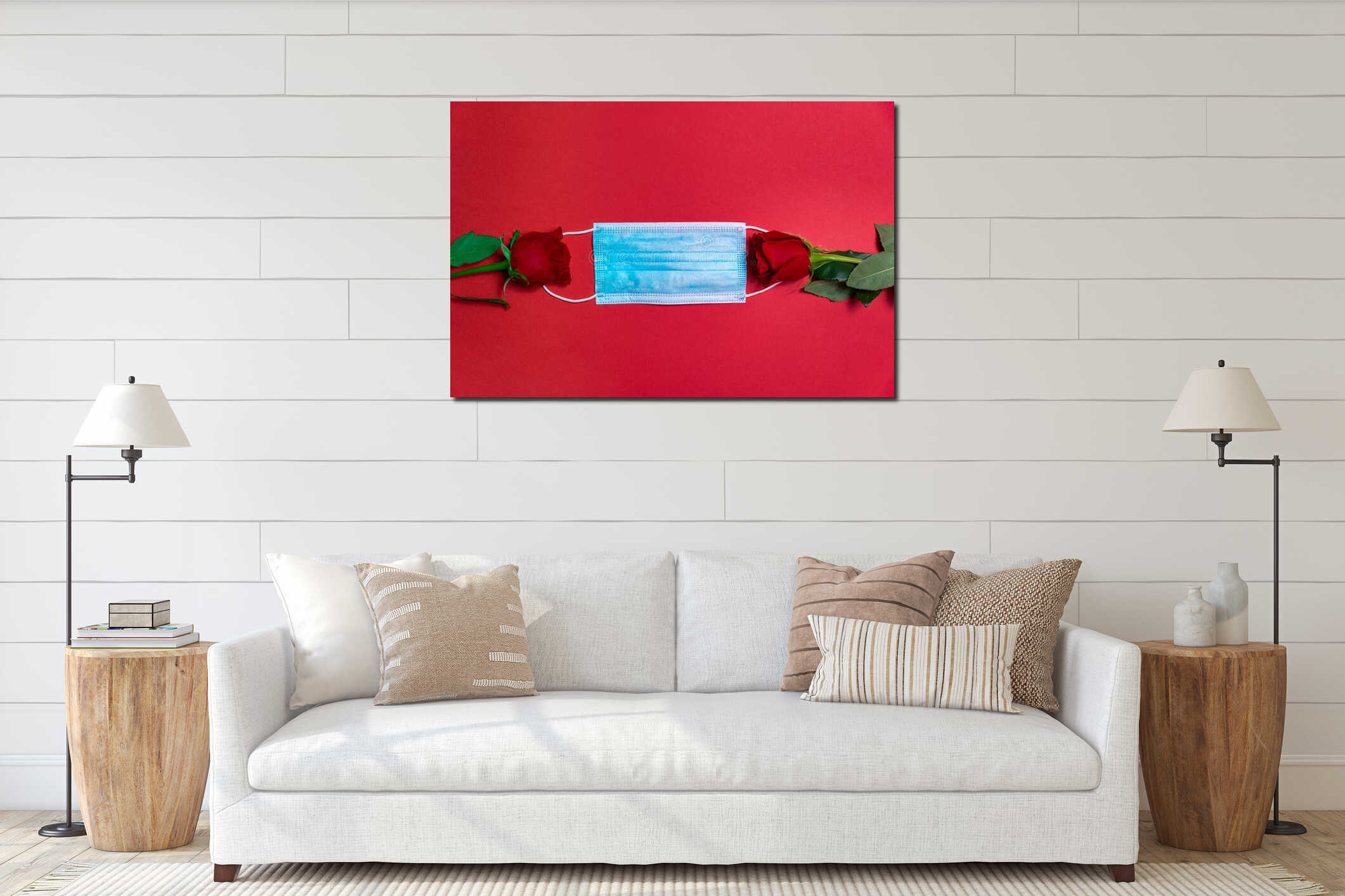 Canvas hanging interior mockup