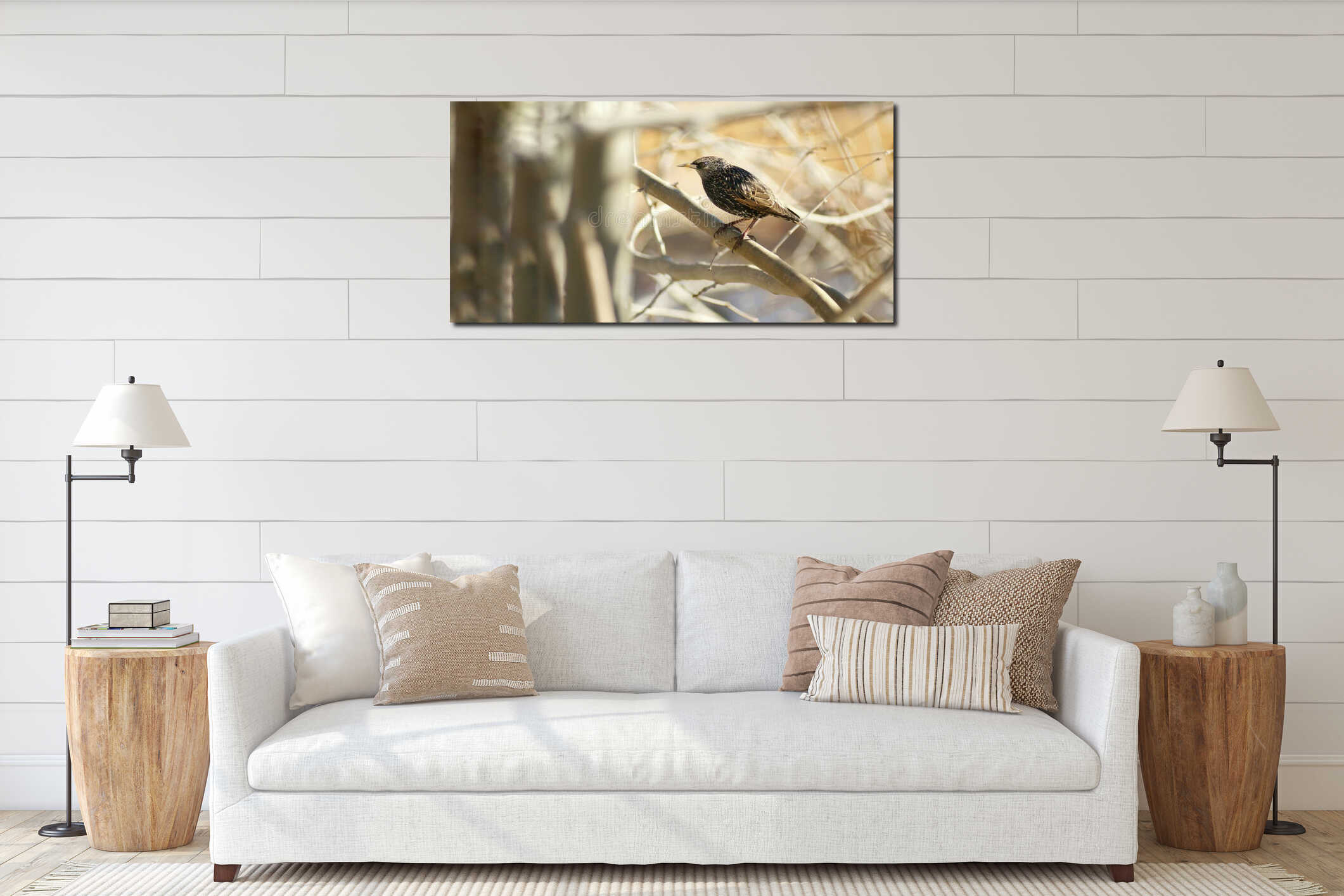 Canvas hanging interior mockup