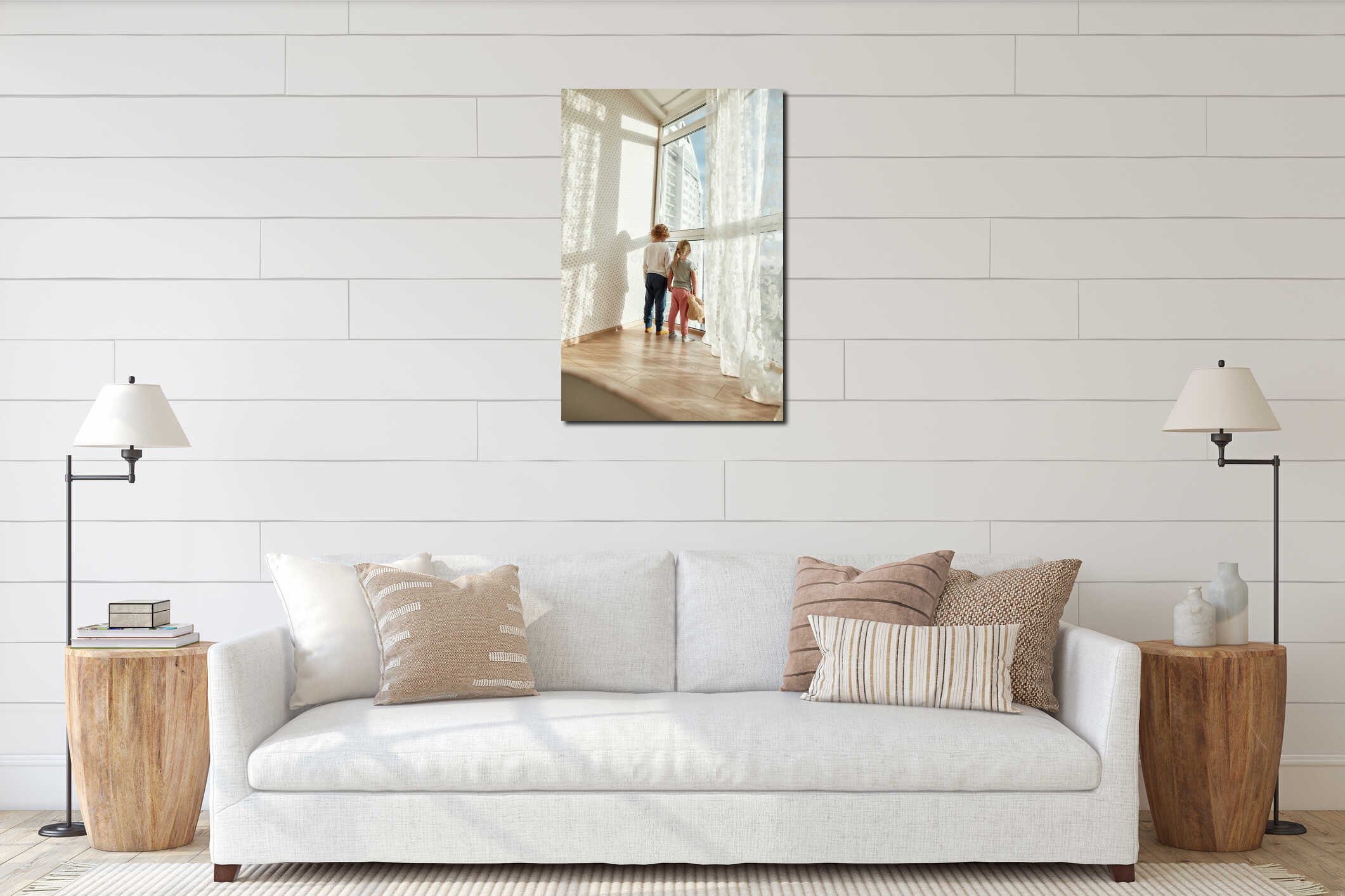 Canvas hanging interior mockup
