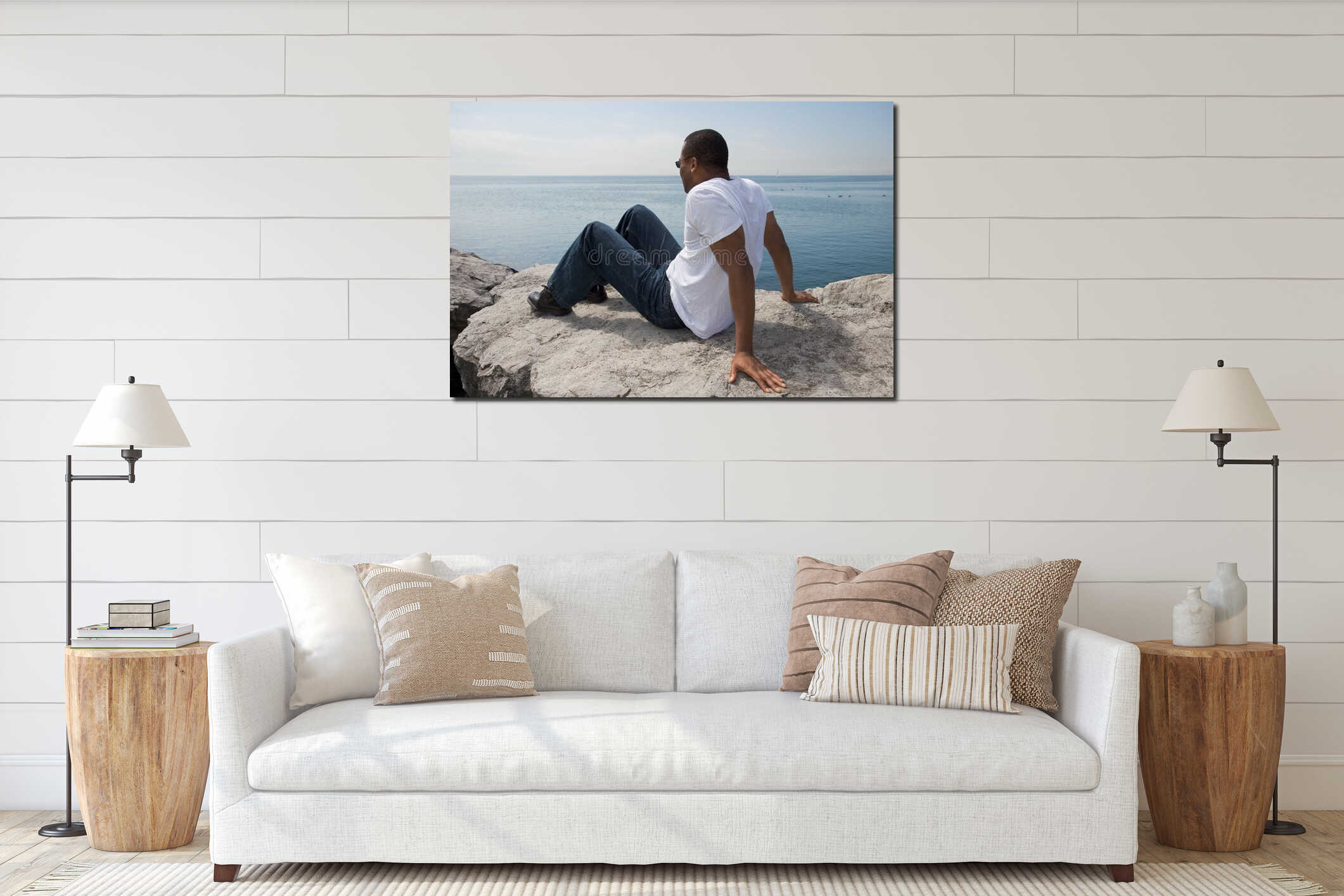 Canvas hanging interior mockup