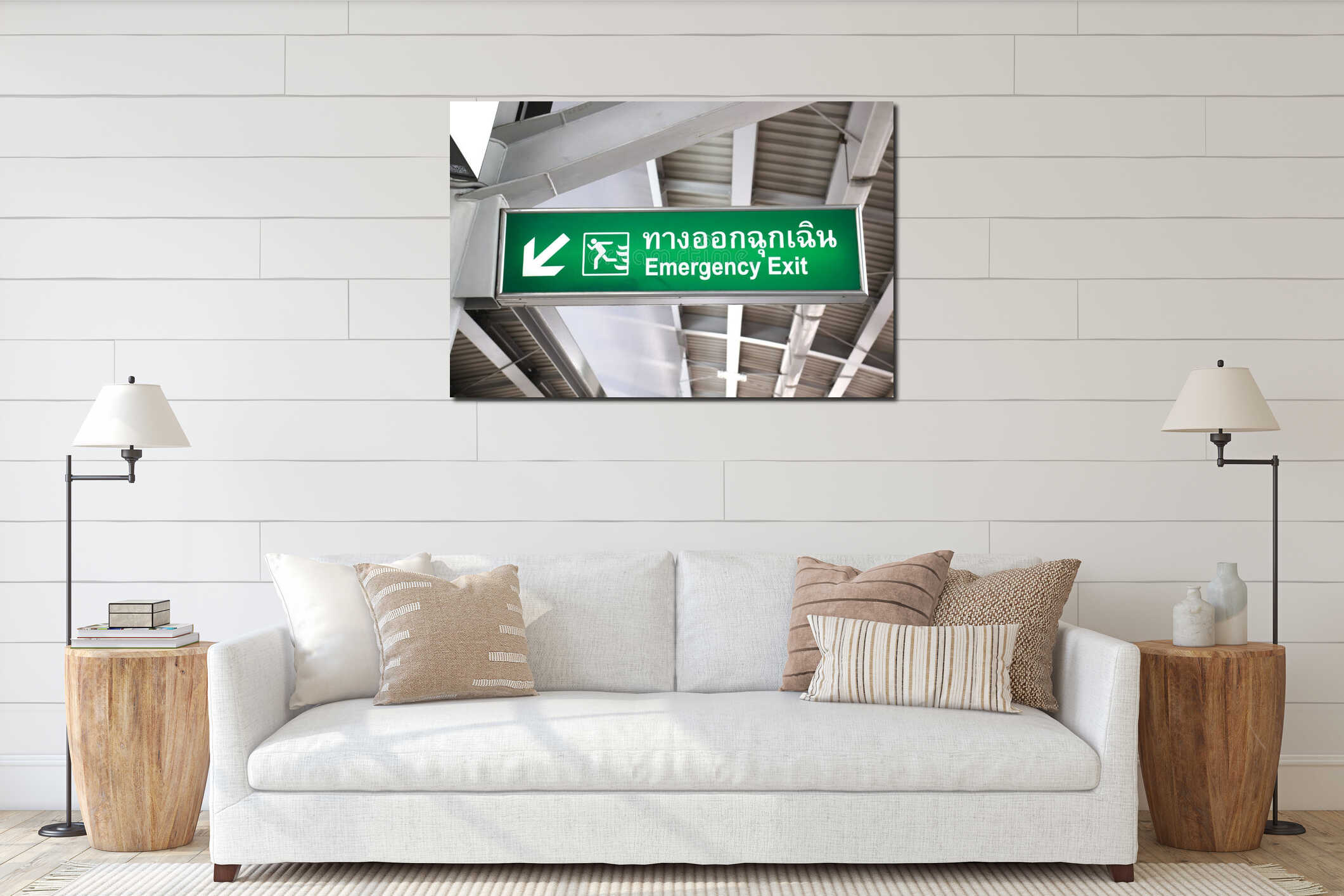Canvas hanging interior mockup