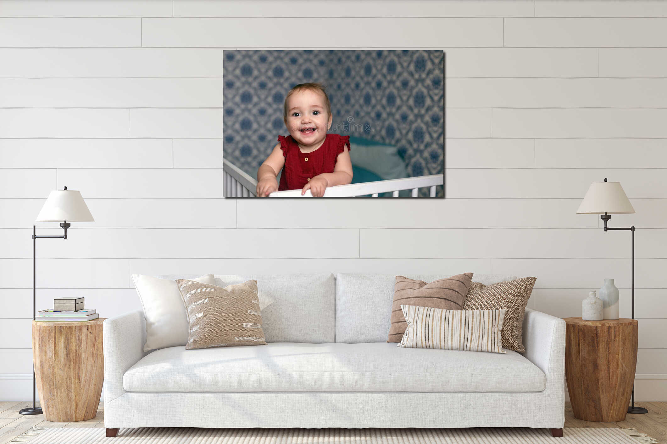 Canvas hanging interior mockup