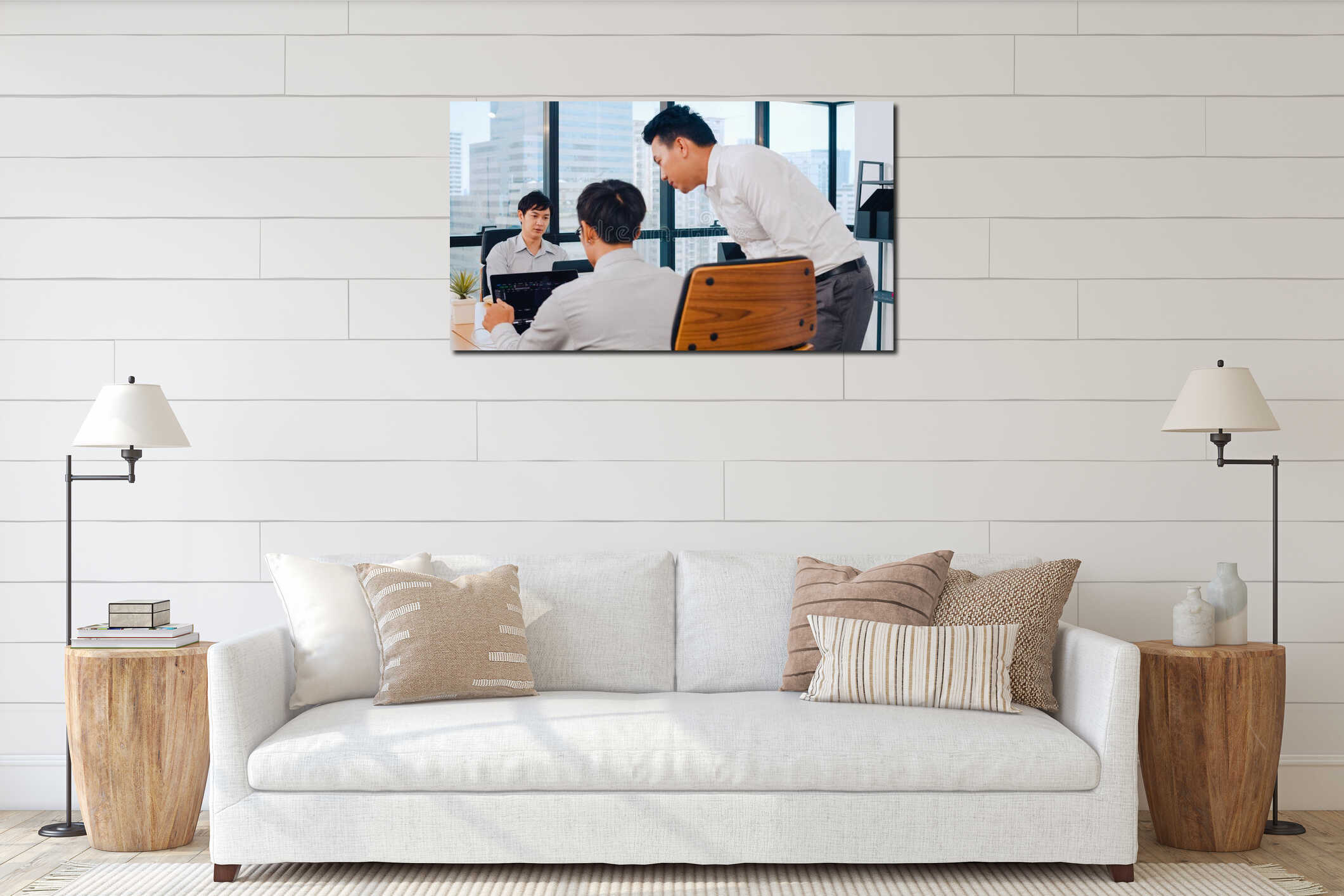 Canvas hanging interior mockup