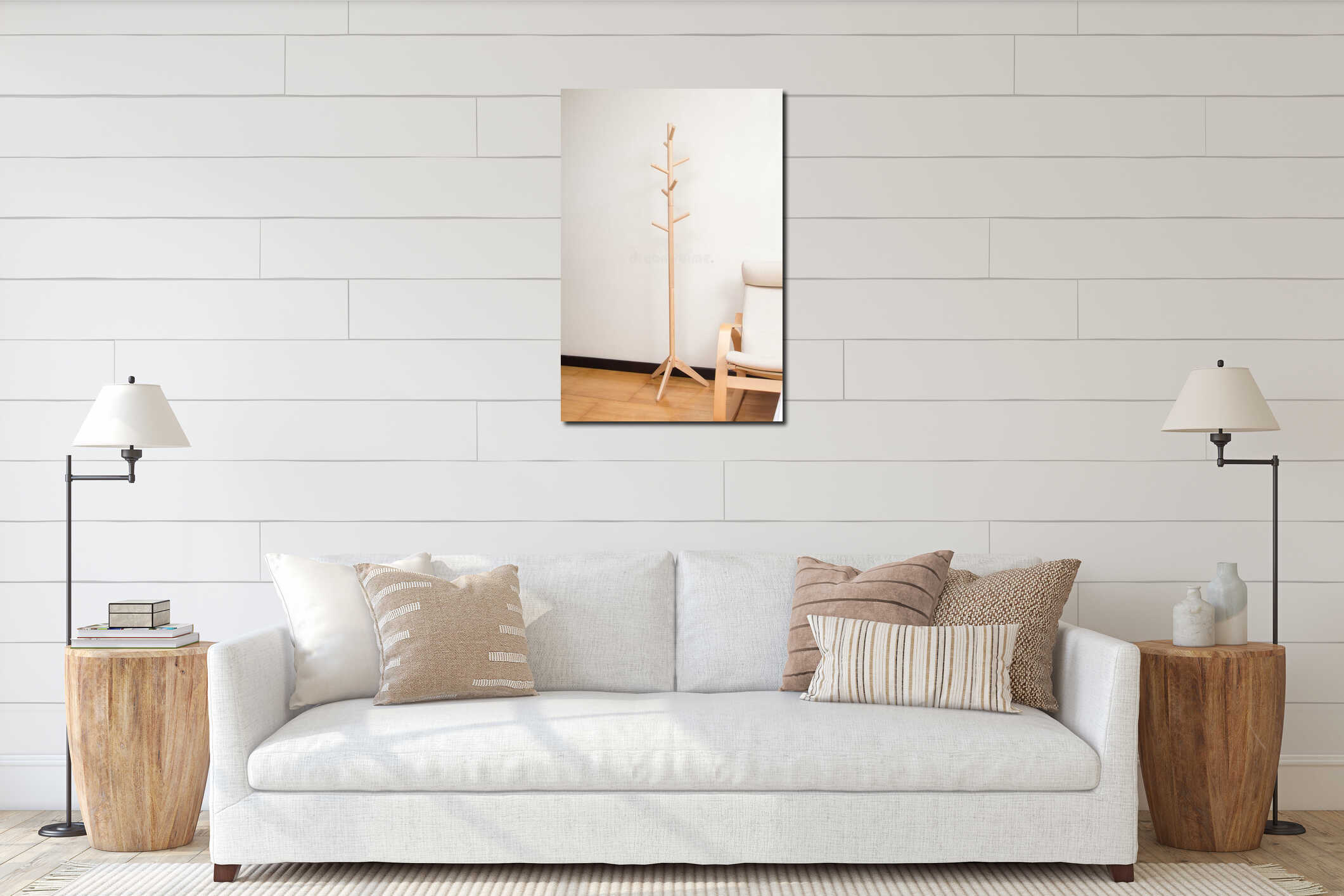 Canvas hanging interior mockup