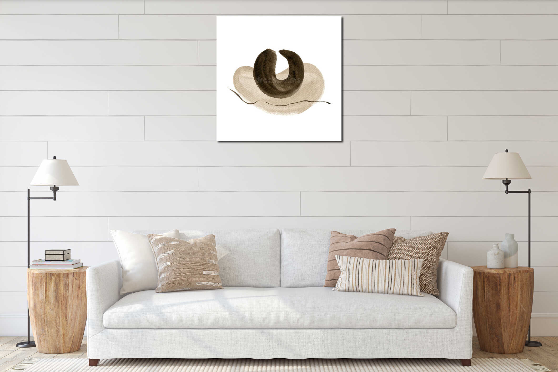 Canvas hanging interior mockup