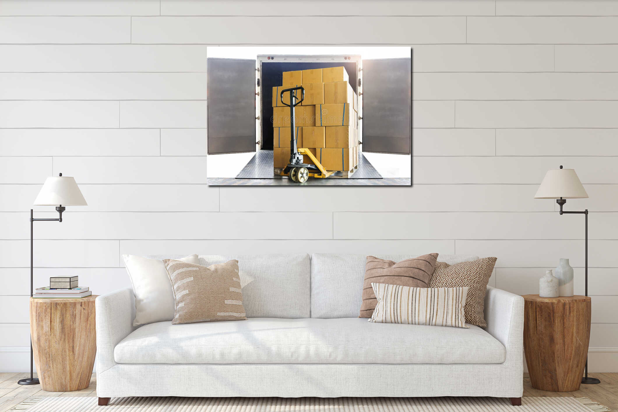 Canvas hanging interior mockup