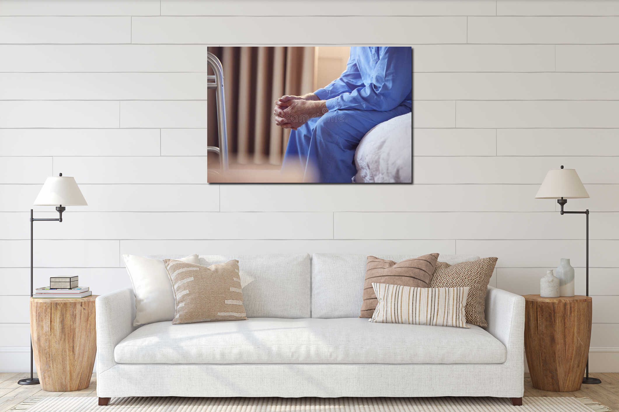 Canvas hanging interior mockup