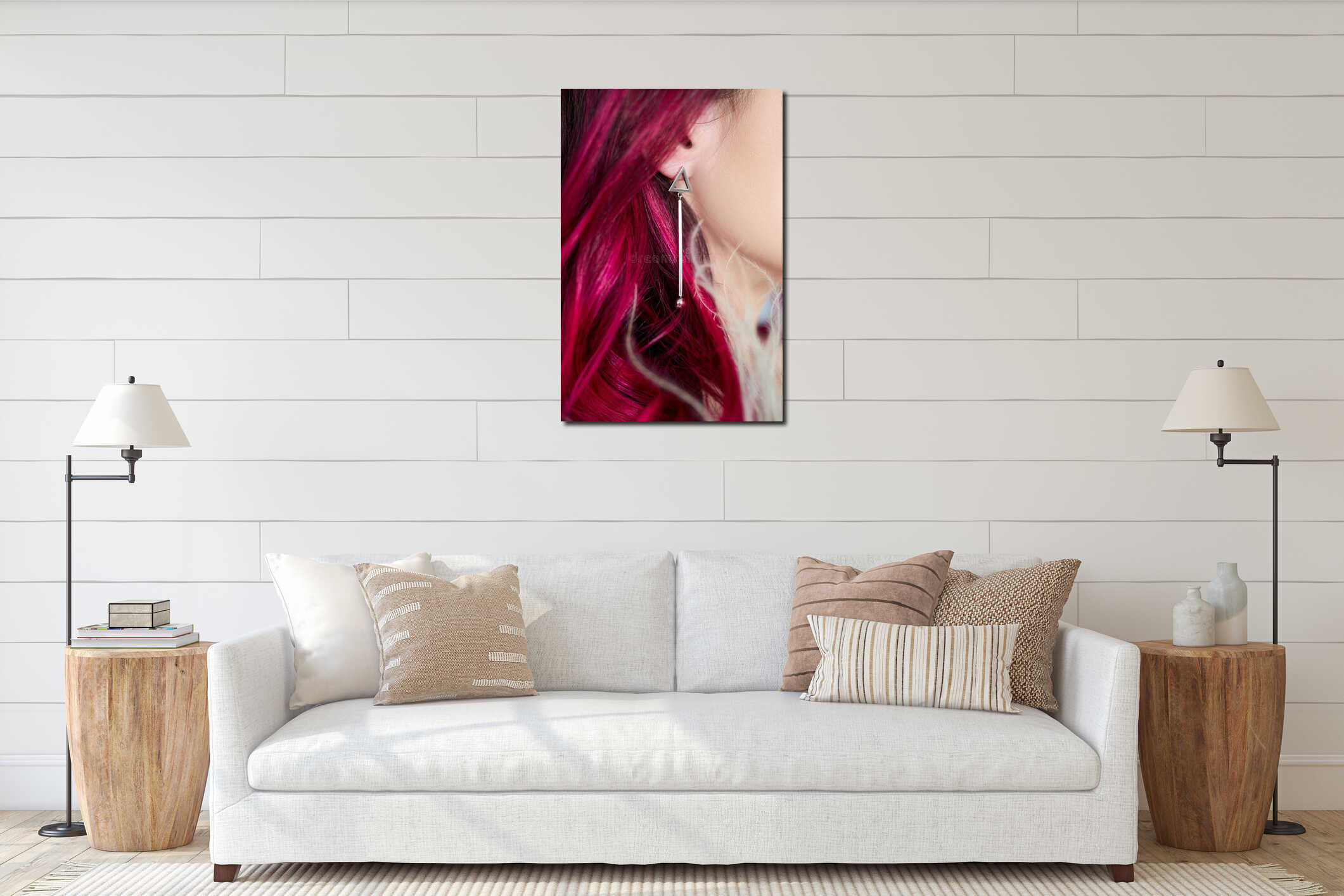 Canvas hanging interior mockup