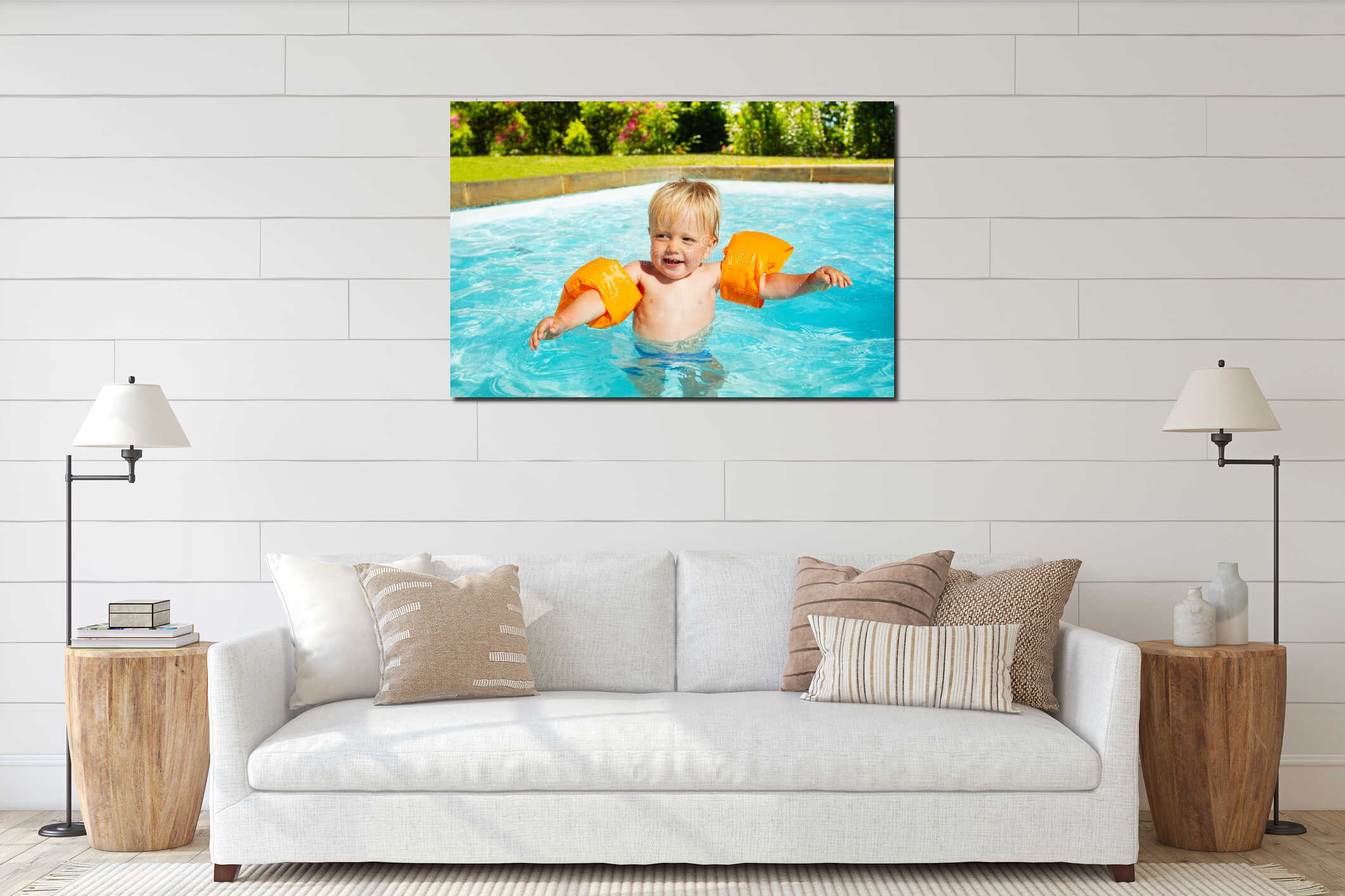 Canvas hanging interior mockup
