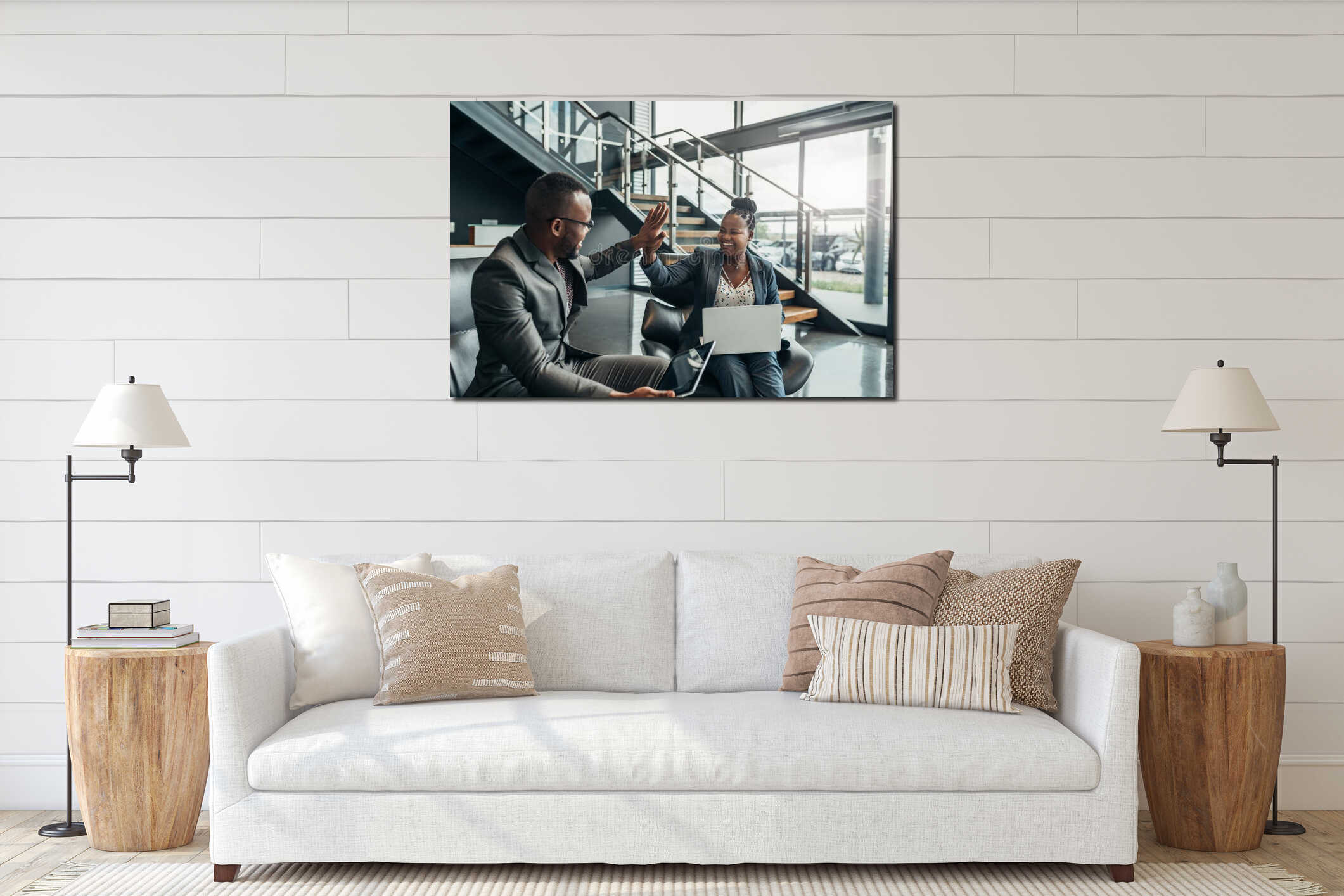 Canvas hanging interior mockup
