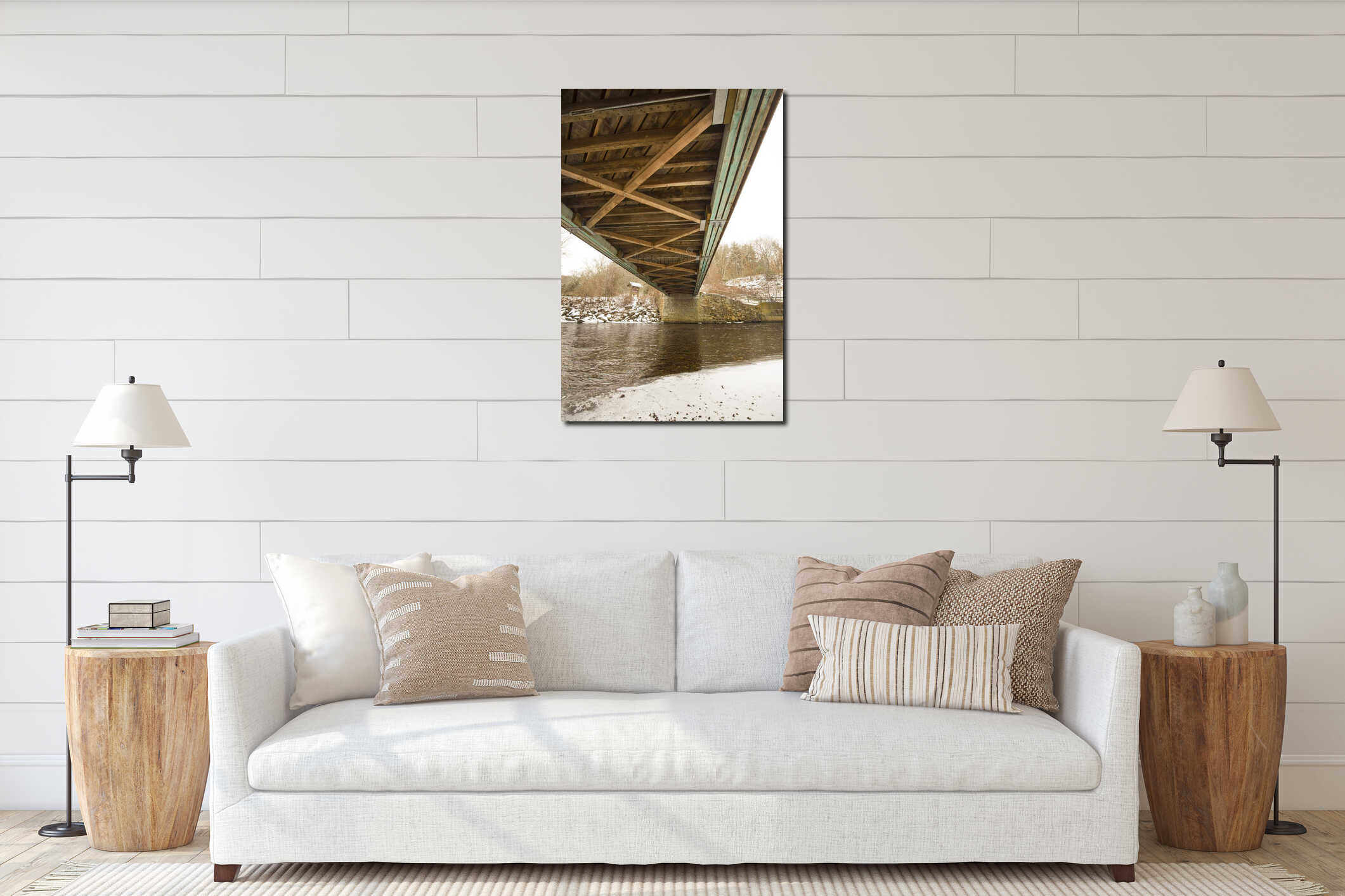 Canvas hanging interior mockup