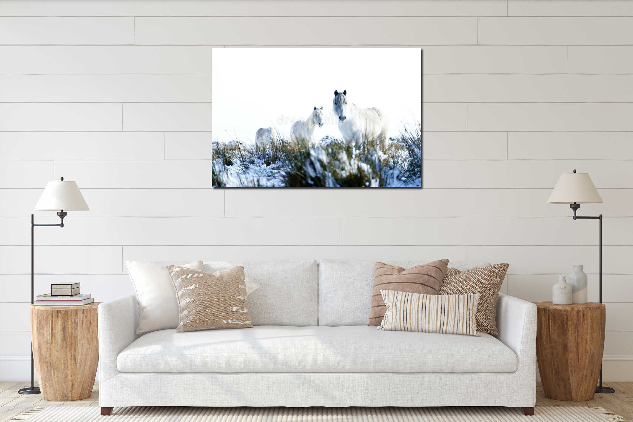 Canvas hanging interior mockup