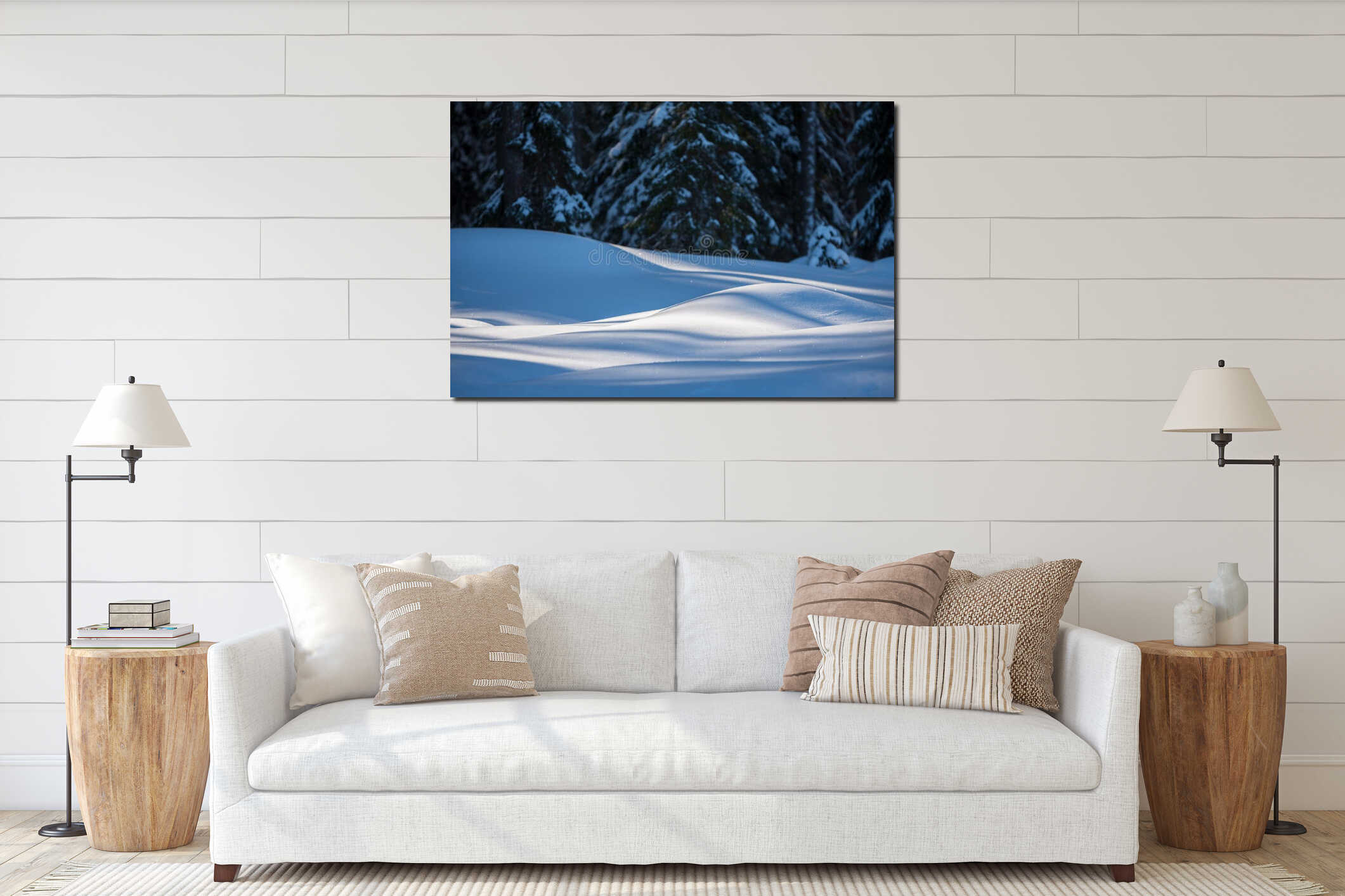 Canvas hanging interior mockup