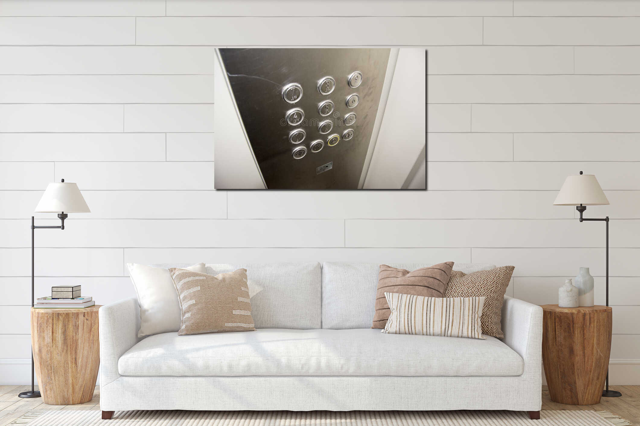 Canvas hanging interior mockup