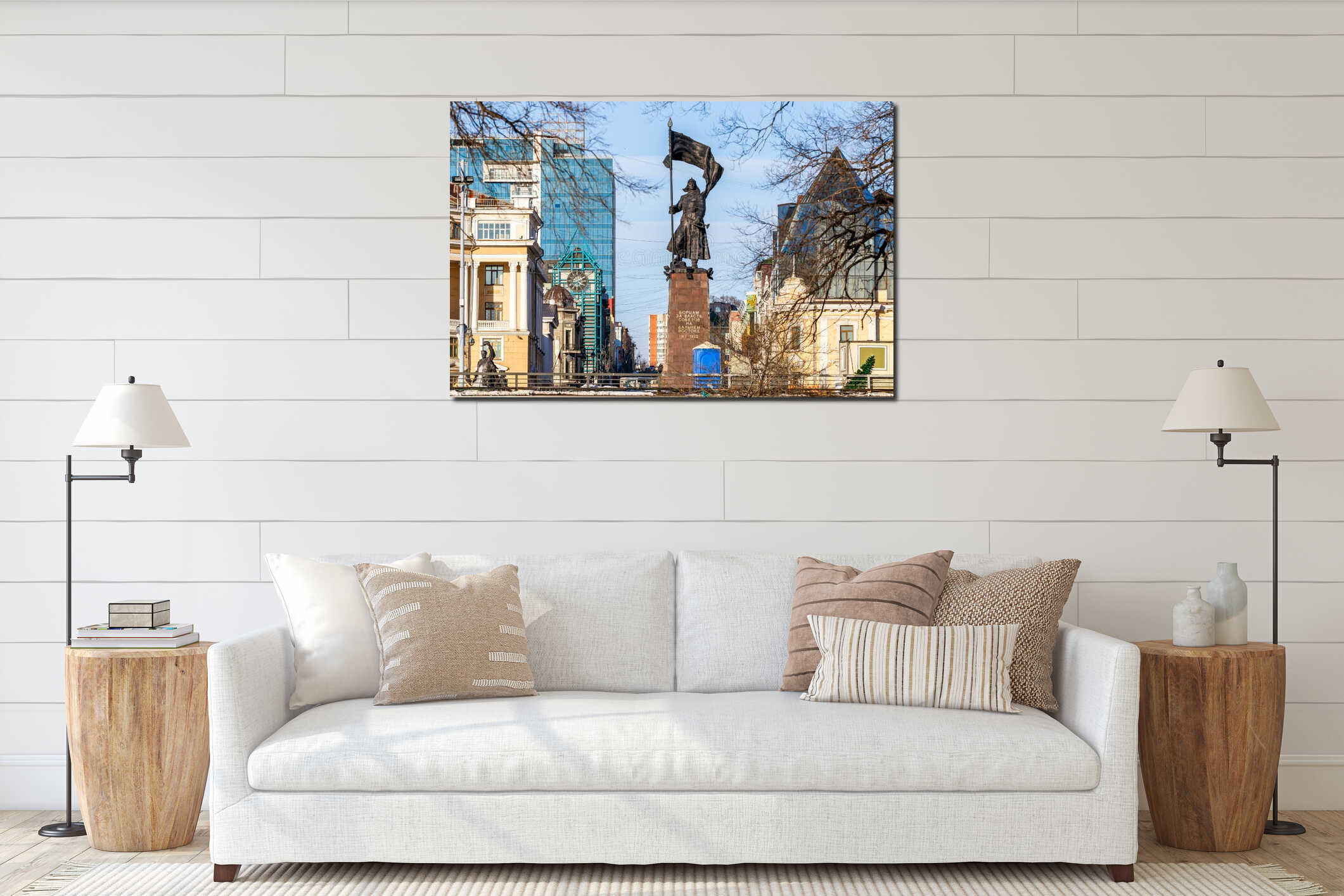 Canvas hanging interior mockup