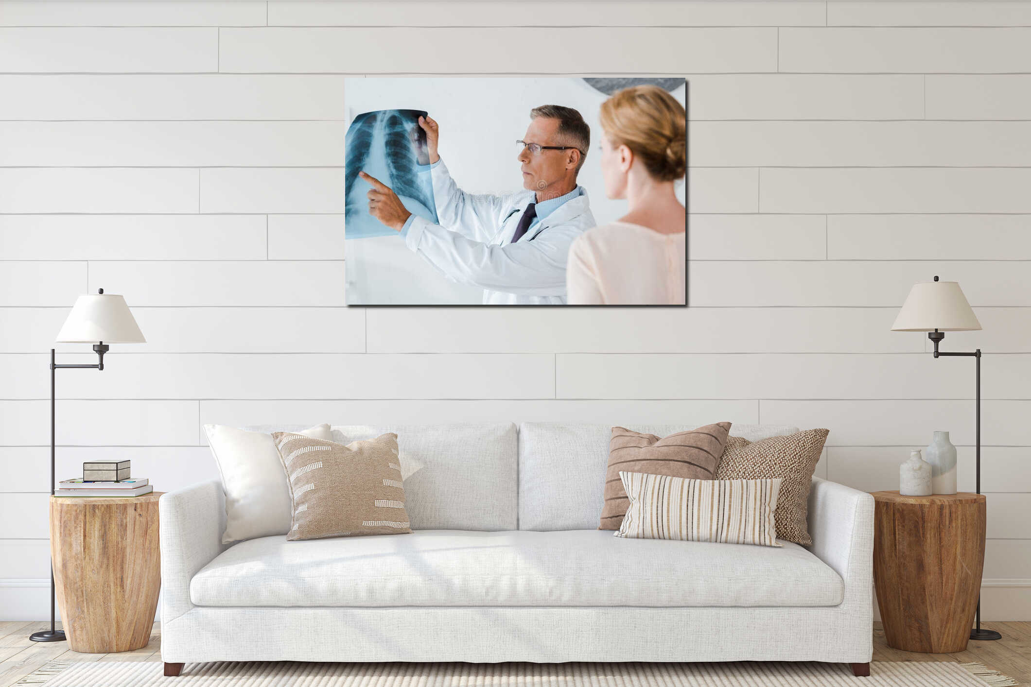 Canvas hanging interior mockup