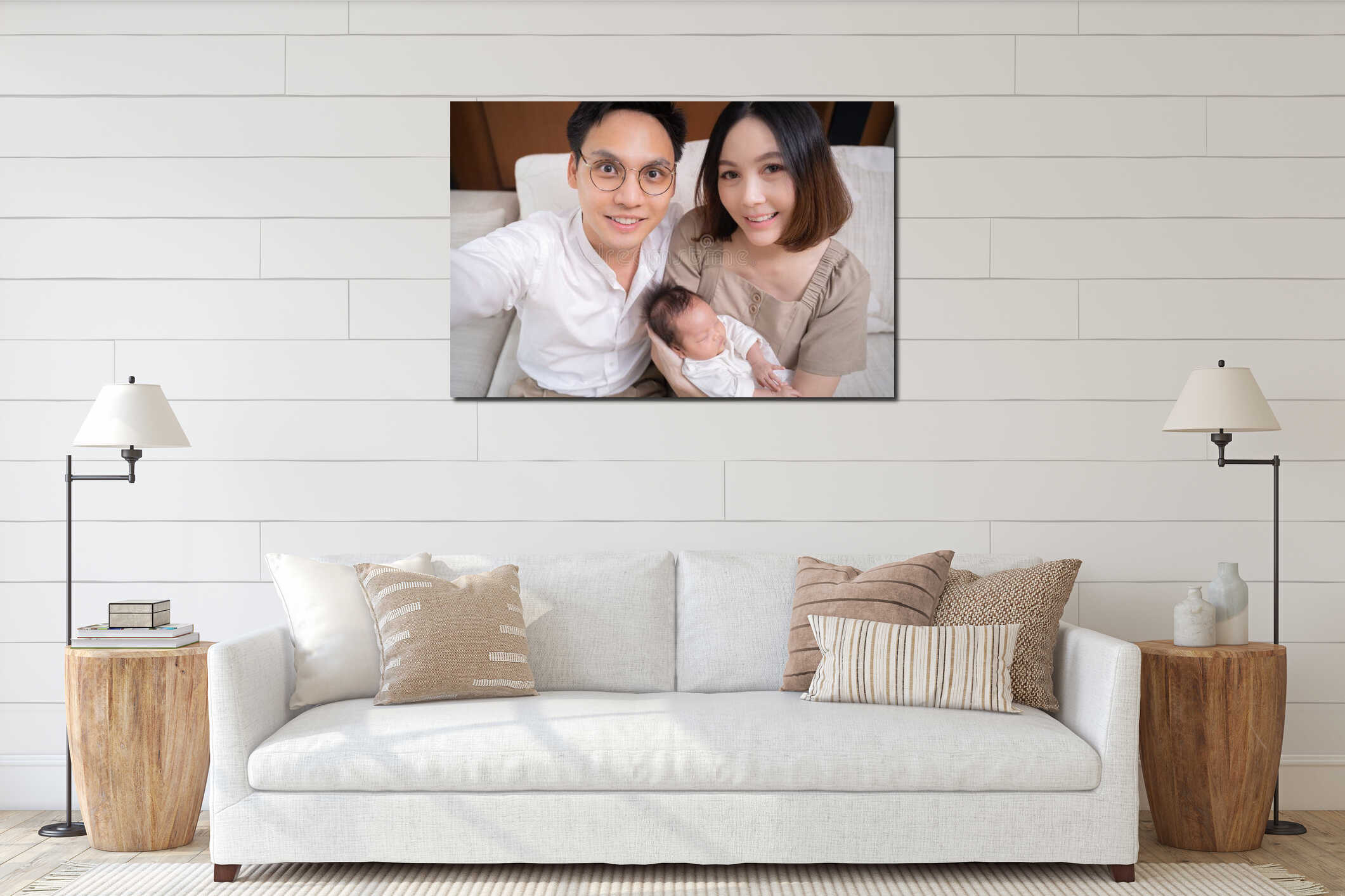 Canvas hanging interior mockup