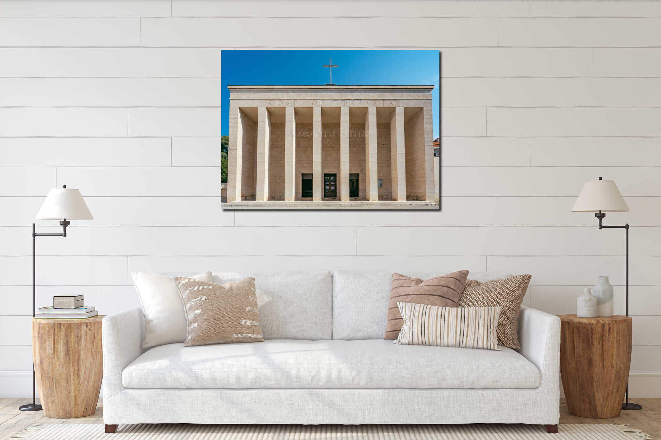 Canvas hanging interior mockup