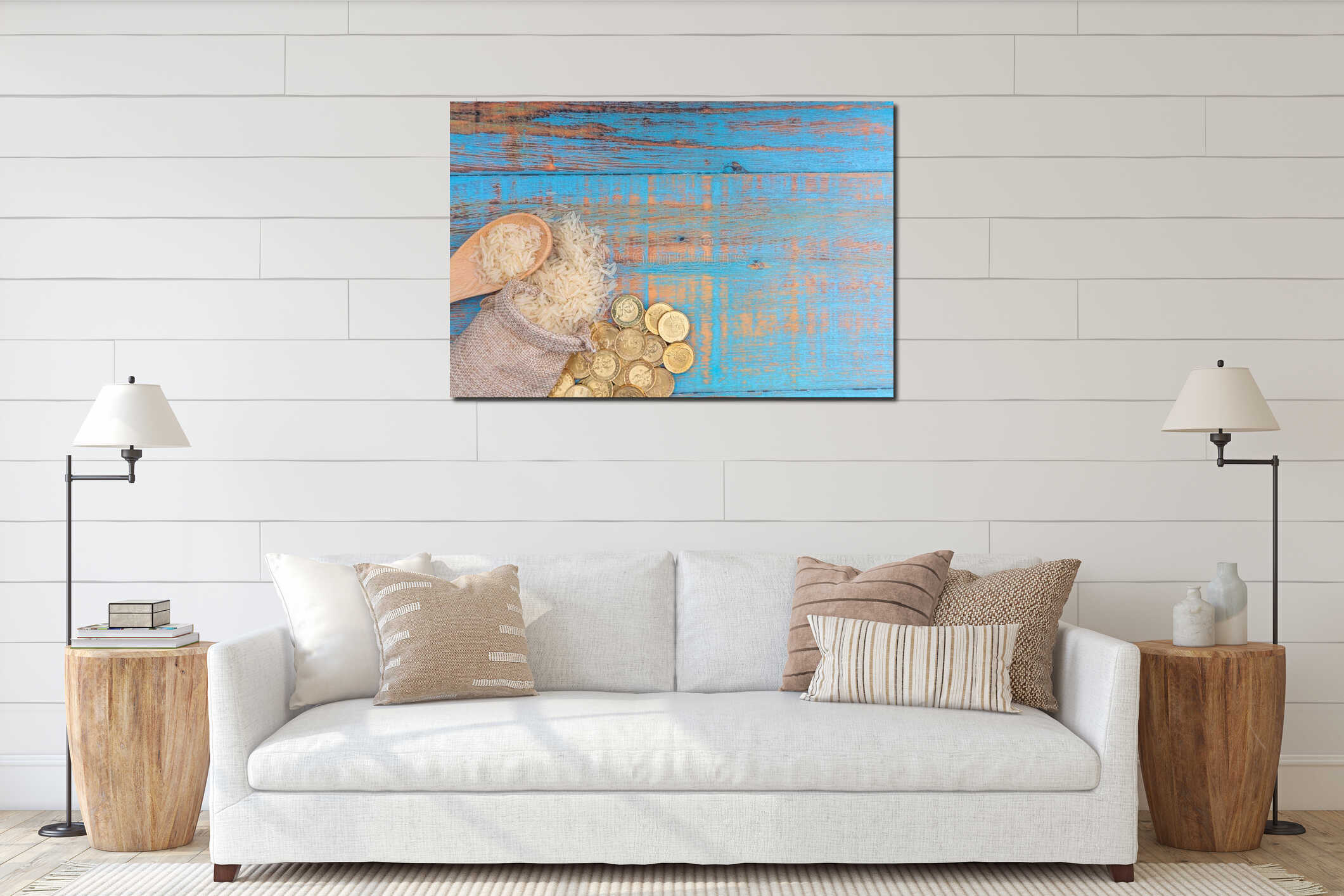 Canvas hanging interior mockup