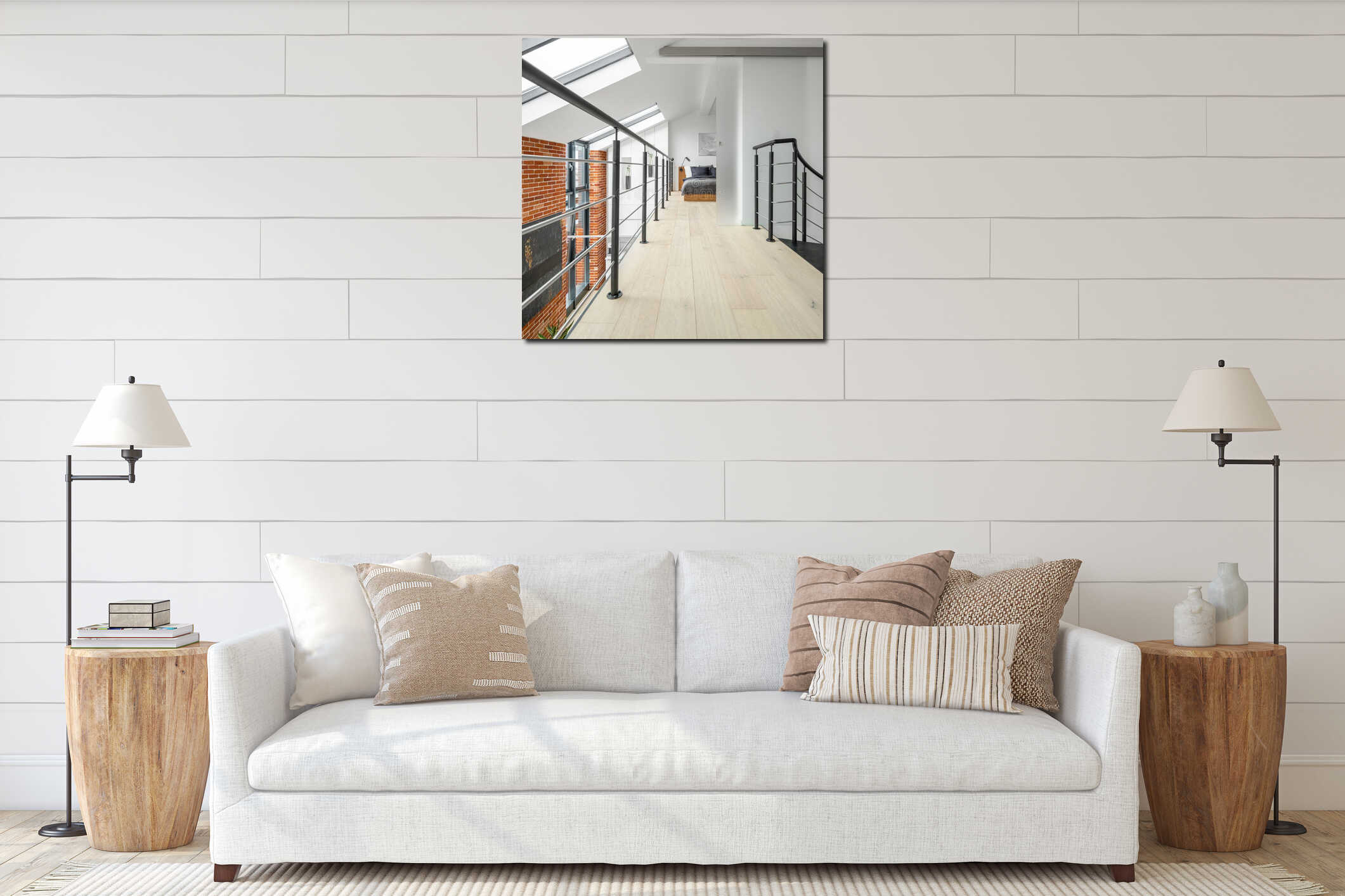 Canvas hanging interior mockup