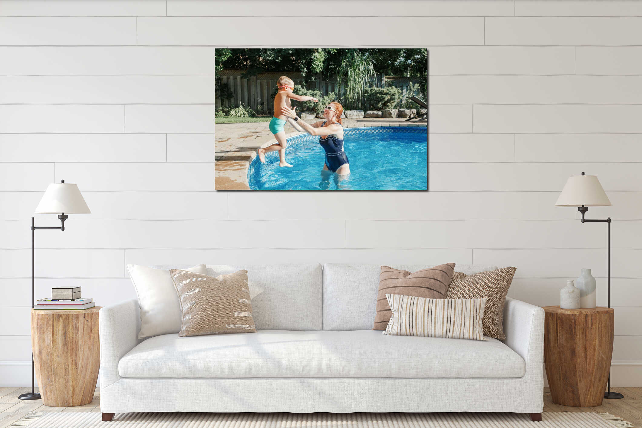 Canvas hanging interior mockup