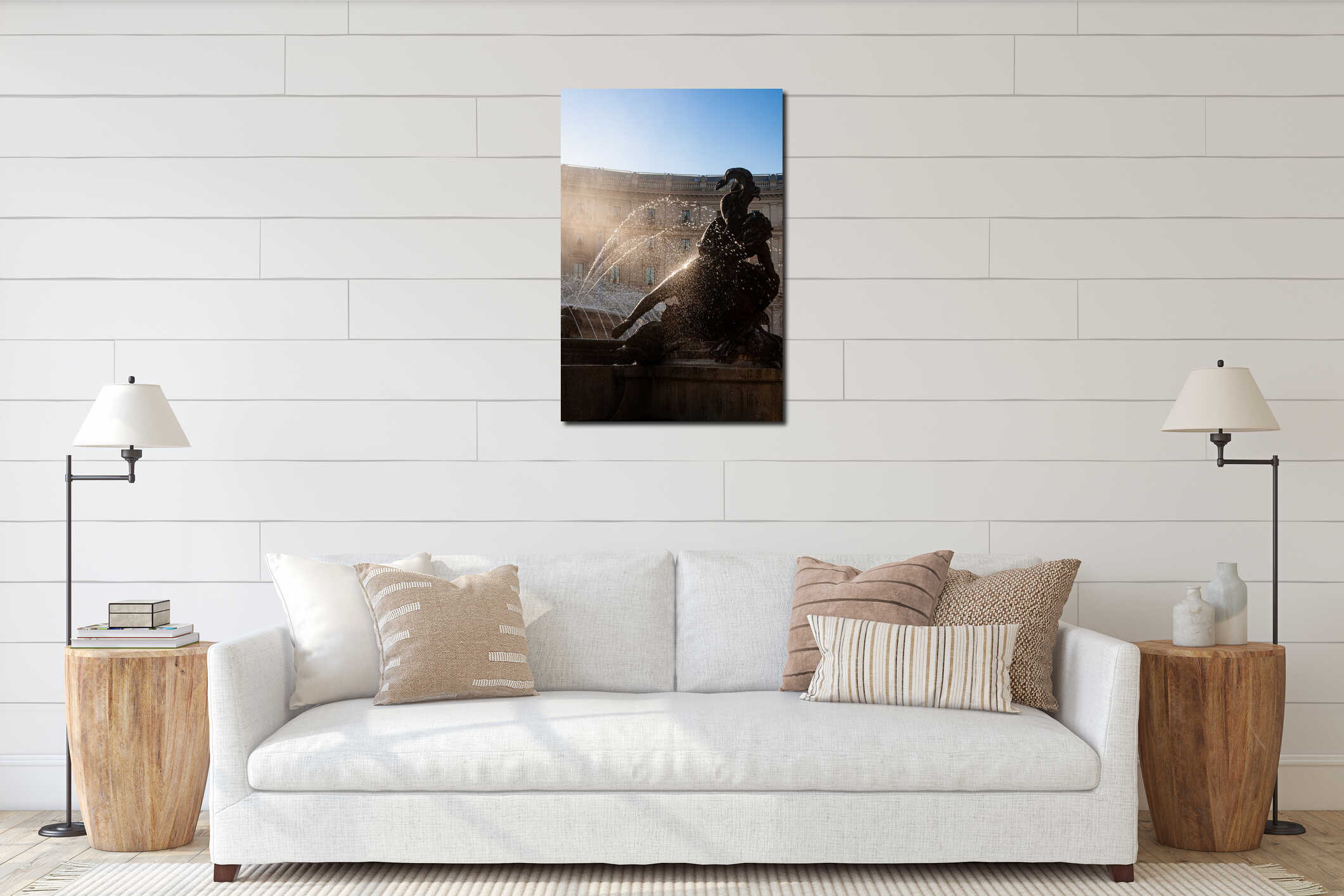 Canvas hanging interior mockup