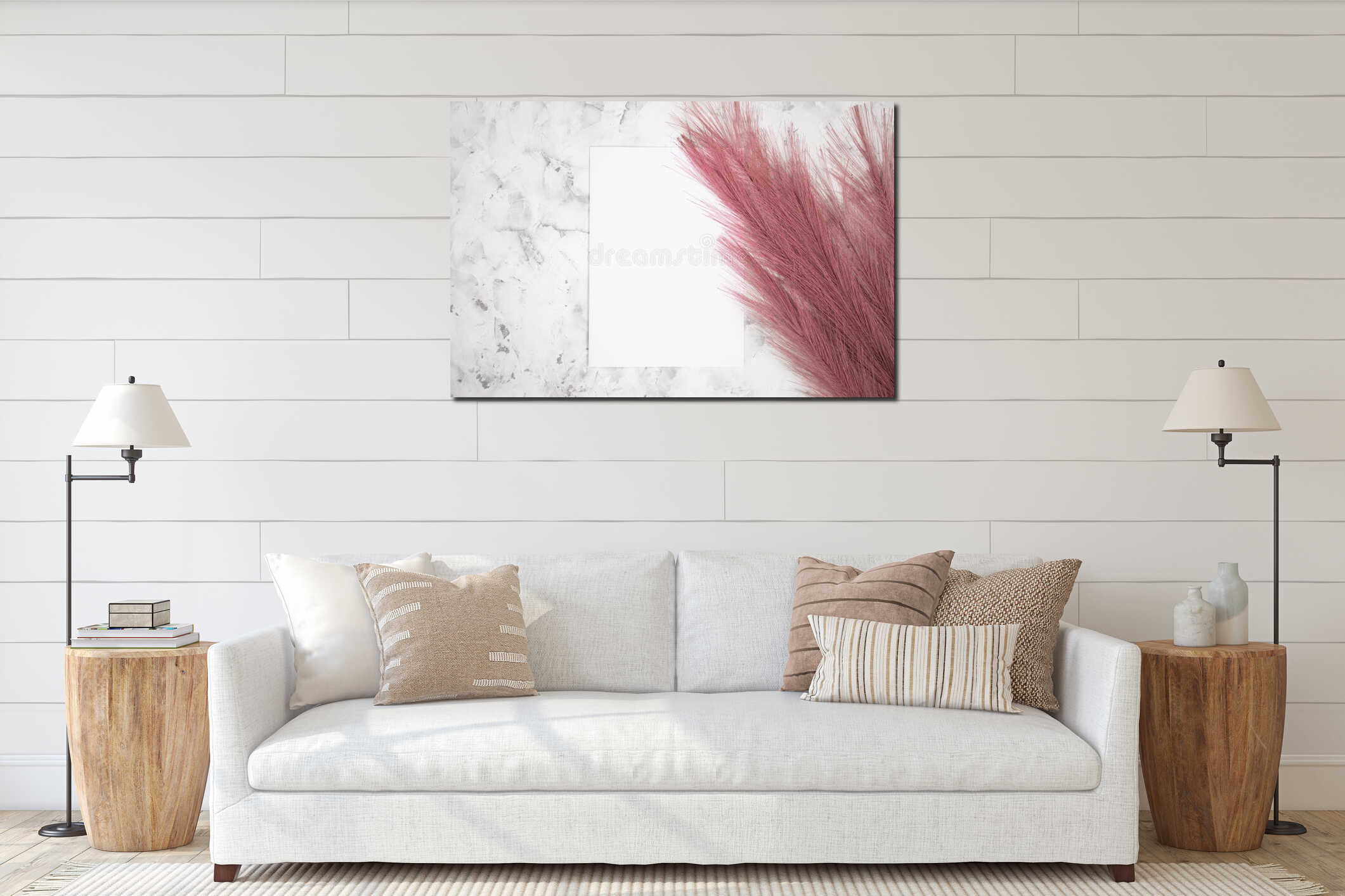Canvas hanging interior mockup